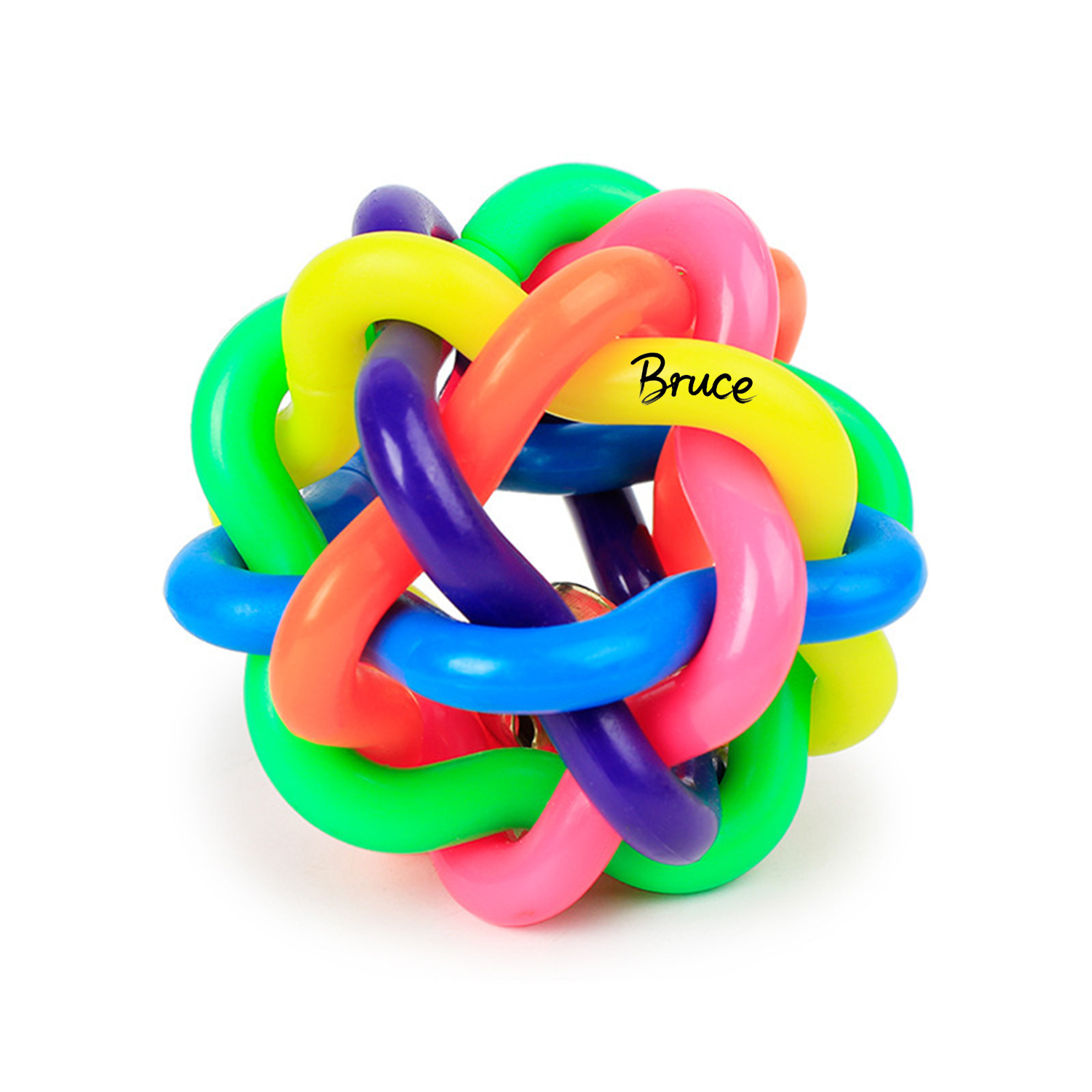 Colorful Soft Rubber Bell Chew Ball Toy
