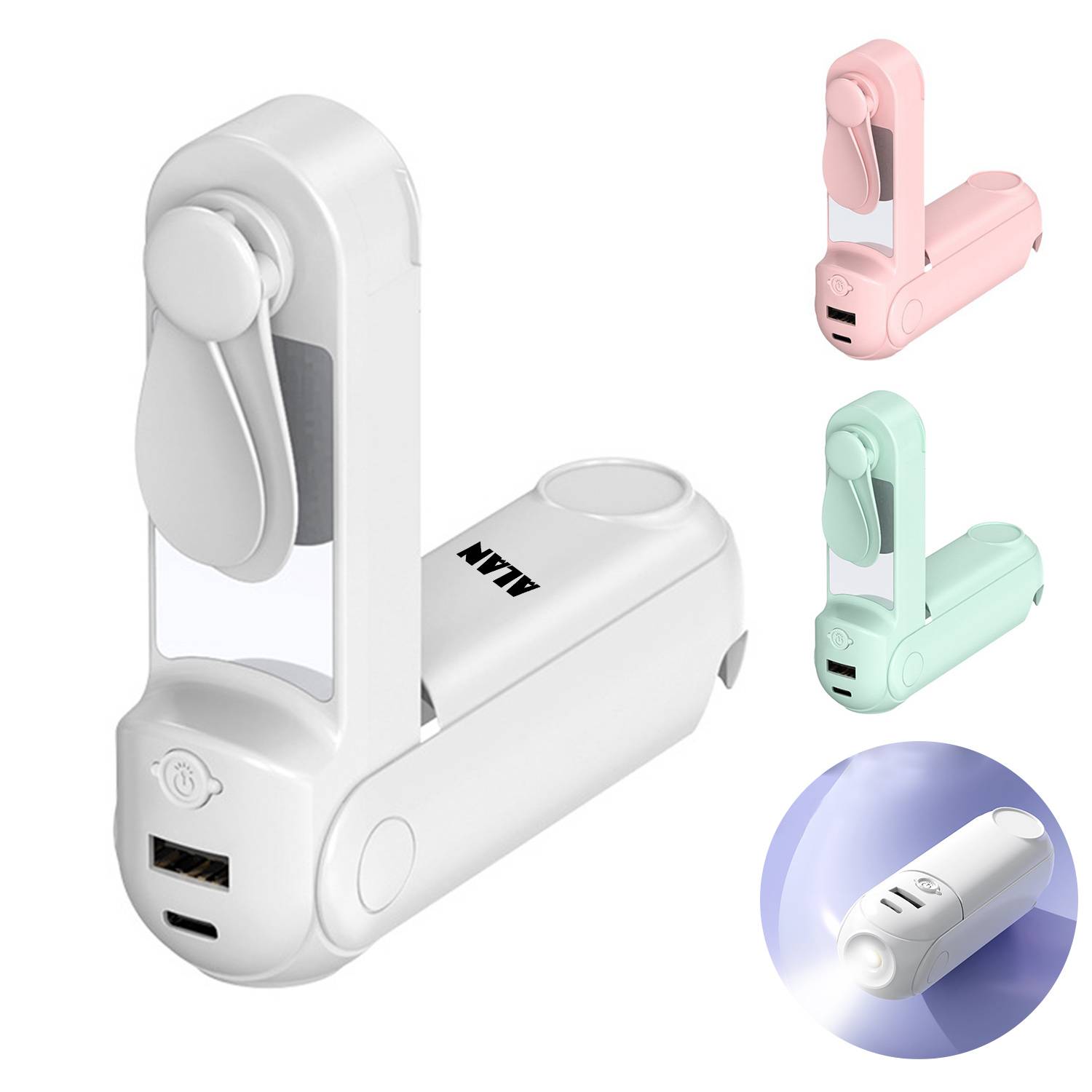 POWER BANK W/ FAN & FLASHLIGHT