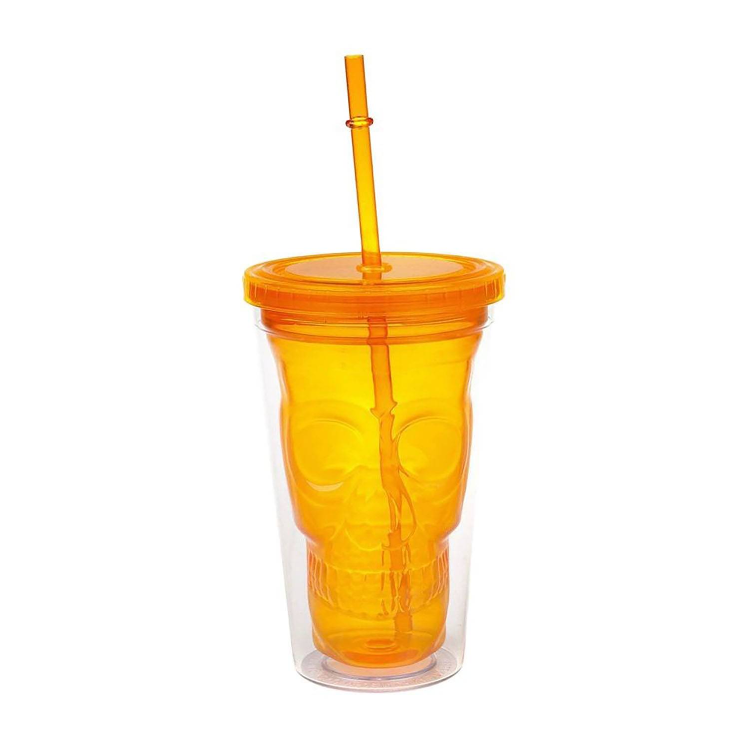 12oz LED Light Up Halloween Skeleton Straw Cup - Image 3