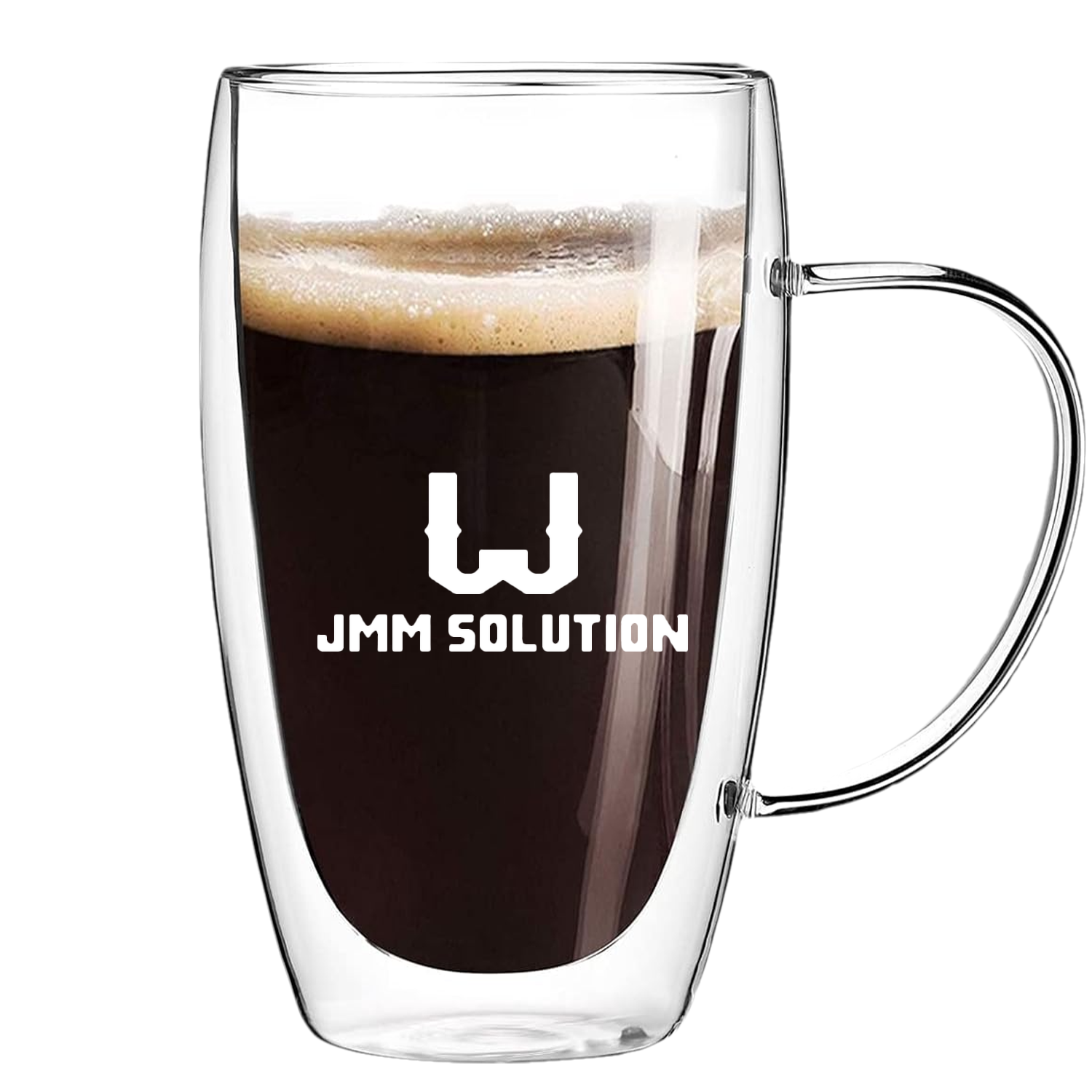 15oz Double Walled Glass Mugs w/ Handle