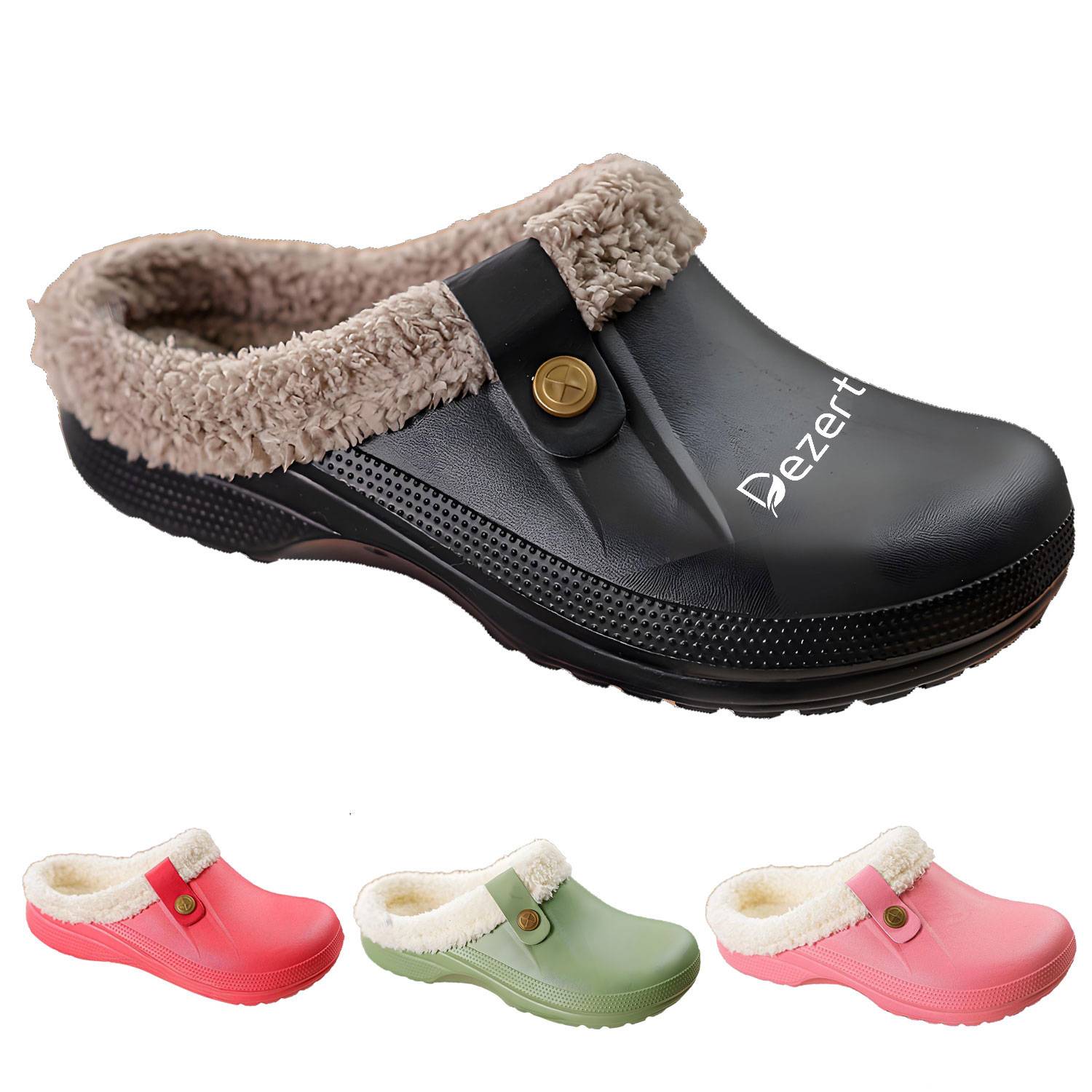 Classic Fur Lined Clog Waterproof Winter House Slippers