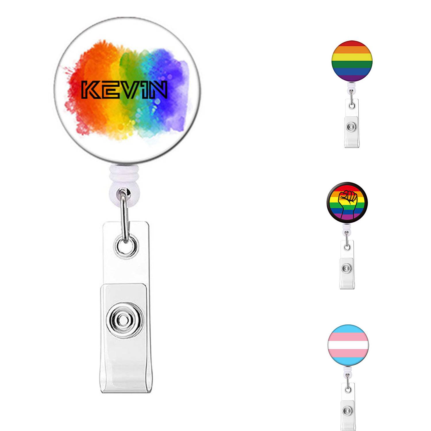 Rainbow Reel Retractable ID Badge Holder