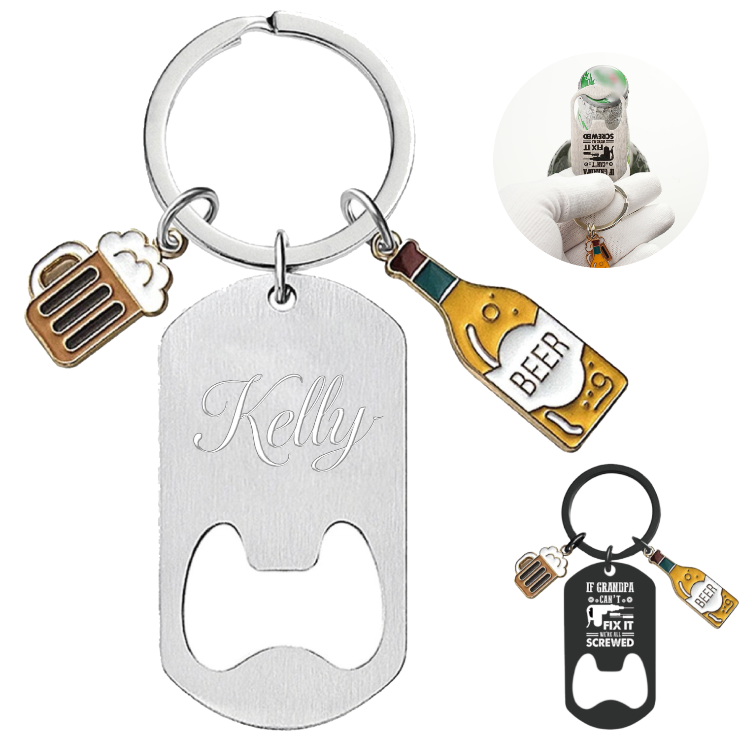 Stainless Steel Bottle Opener Keychain