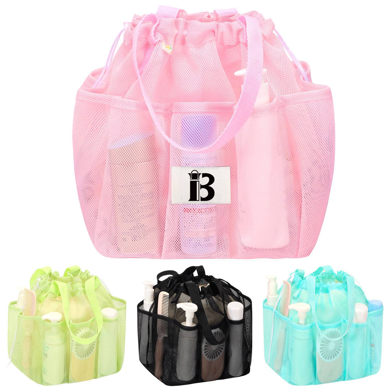 Portable Mesh Toiletry Bag with Drawstring & Multi Pocket