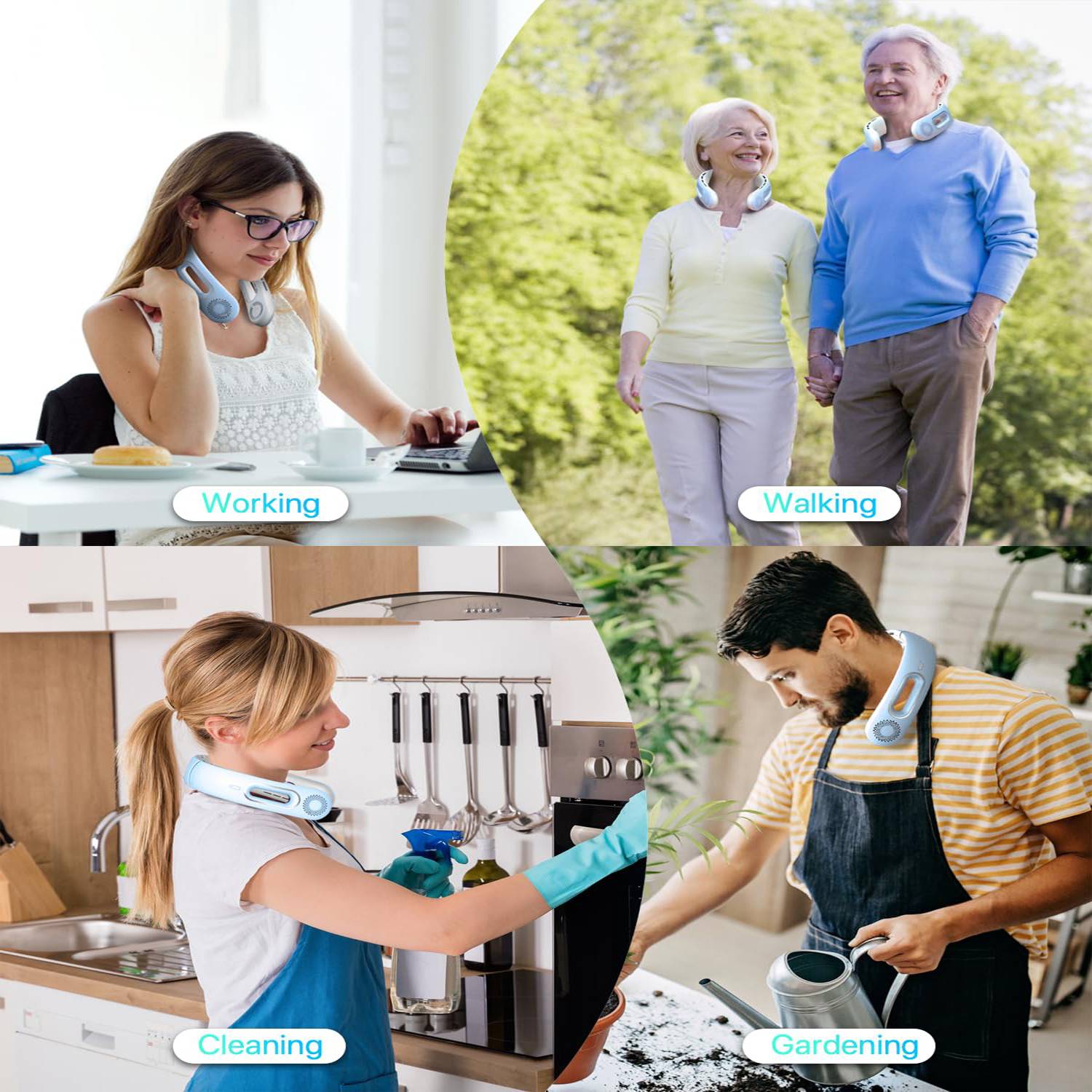 Neck Hanging USB Charging Portable Bladeless Fan - Image 5