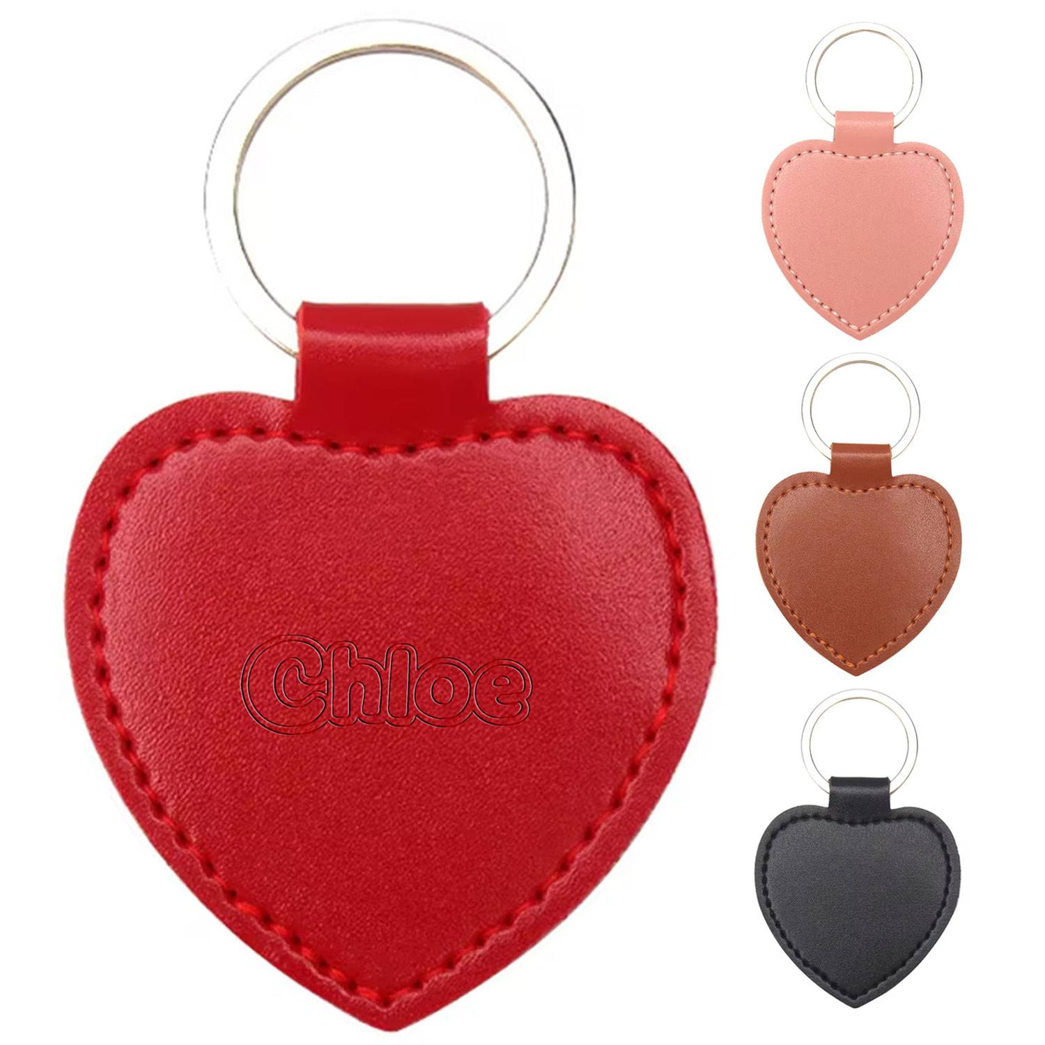PU Leather Heart Shaped Keychain