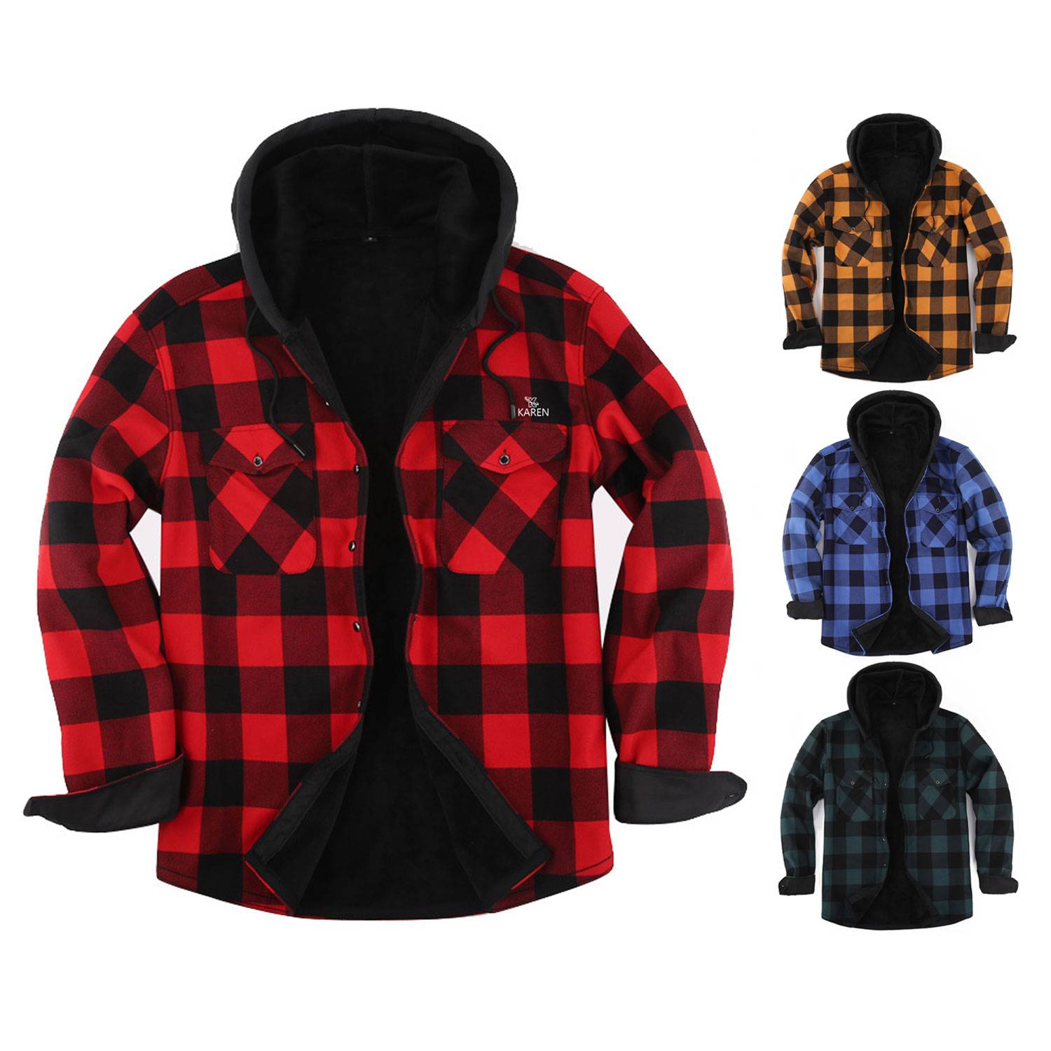 Casual Padded Warm Plaid Jacket