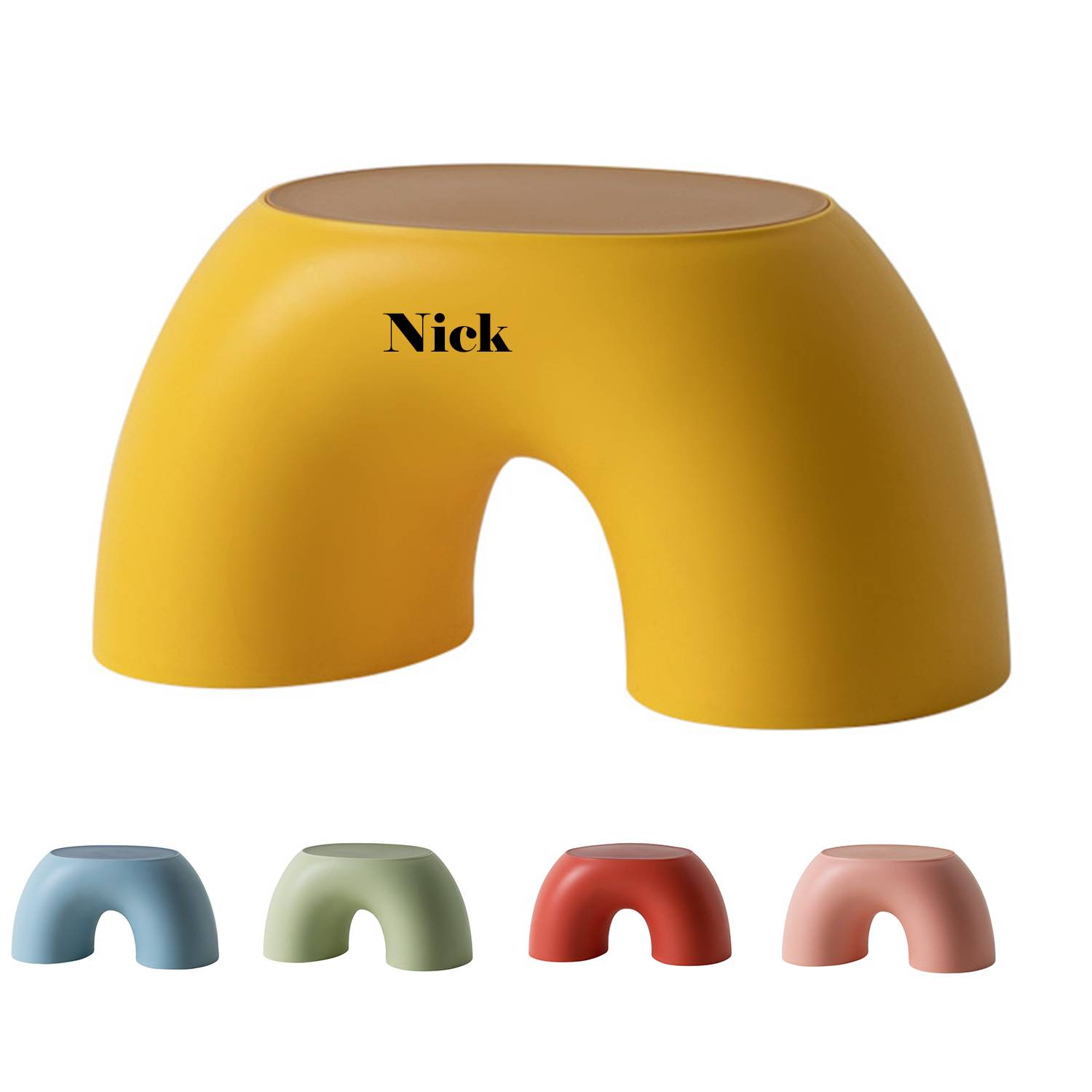 Flourescent PP rainbow stool for kids