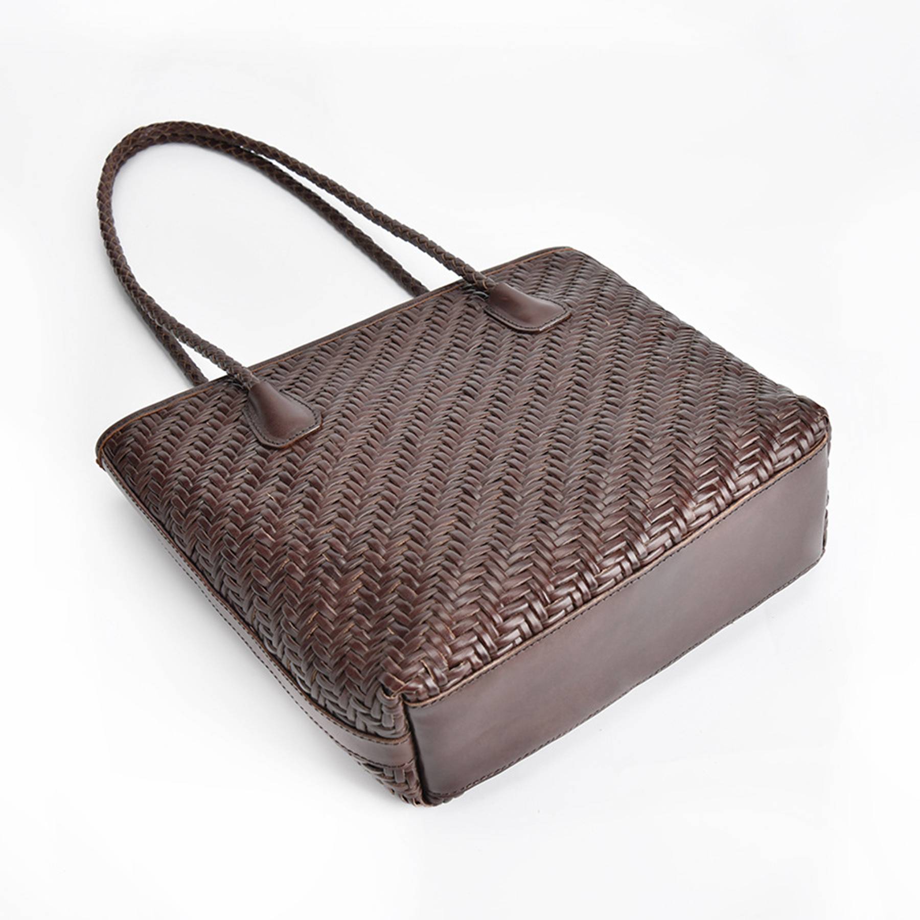Genuine Leather Hand Woven Ladies Tote Bag - Image 5