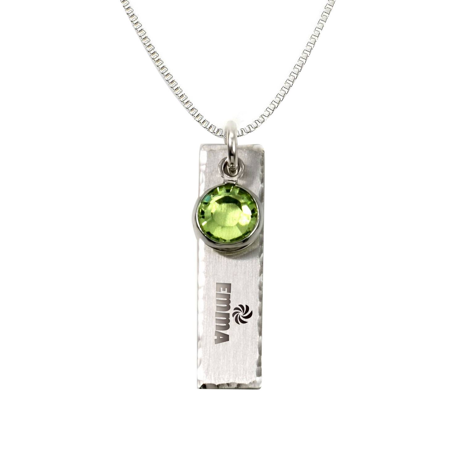 Birthstone rectangular necklace