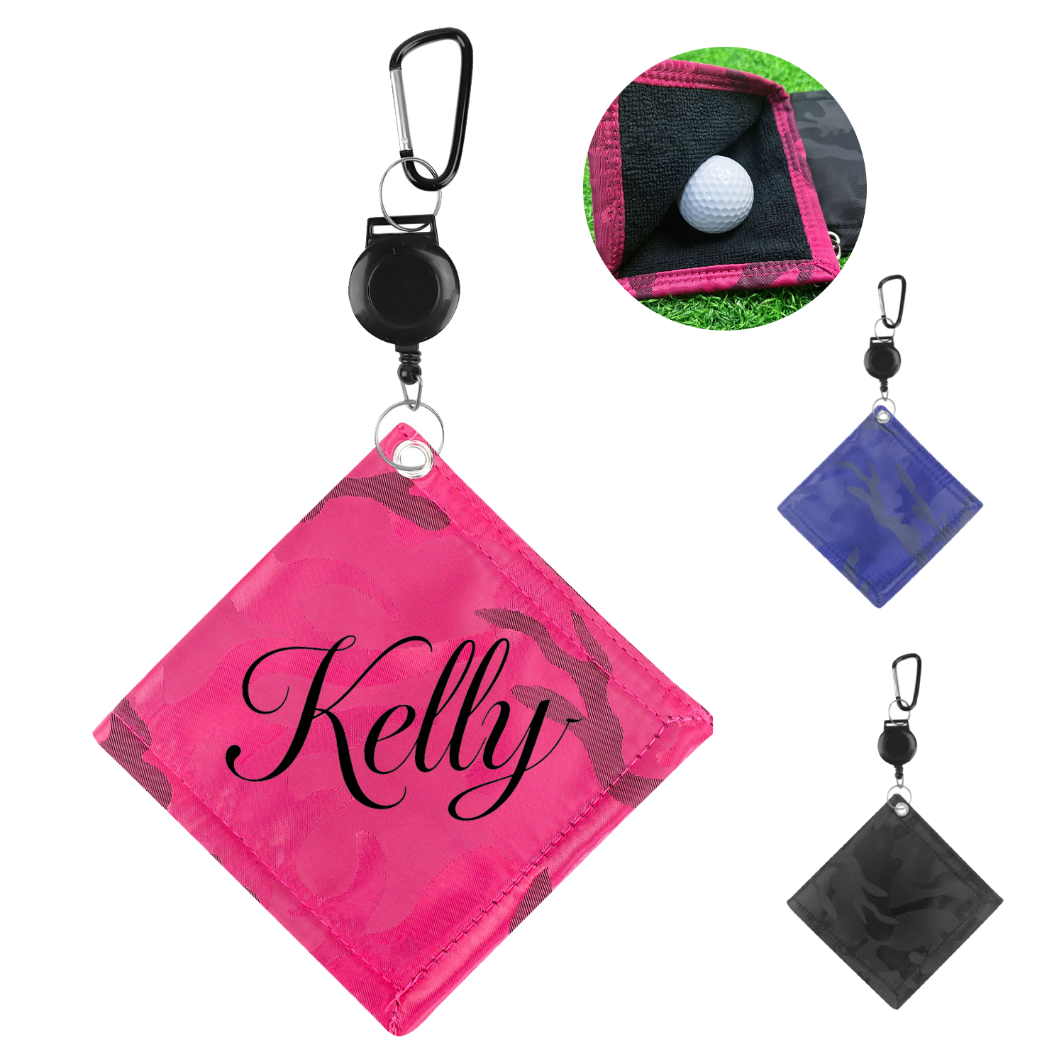 Golf Ball Cleaning Towel W/ Carabiner