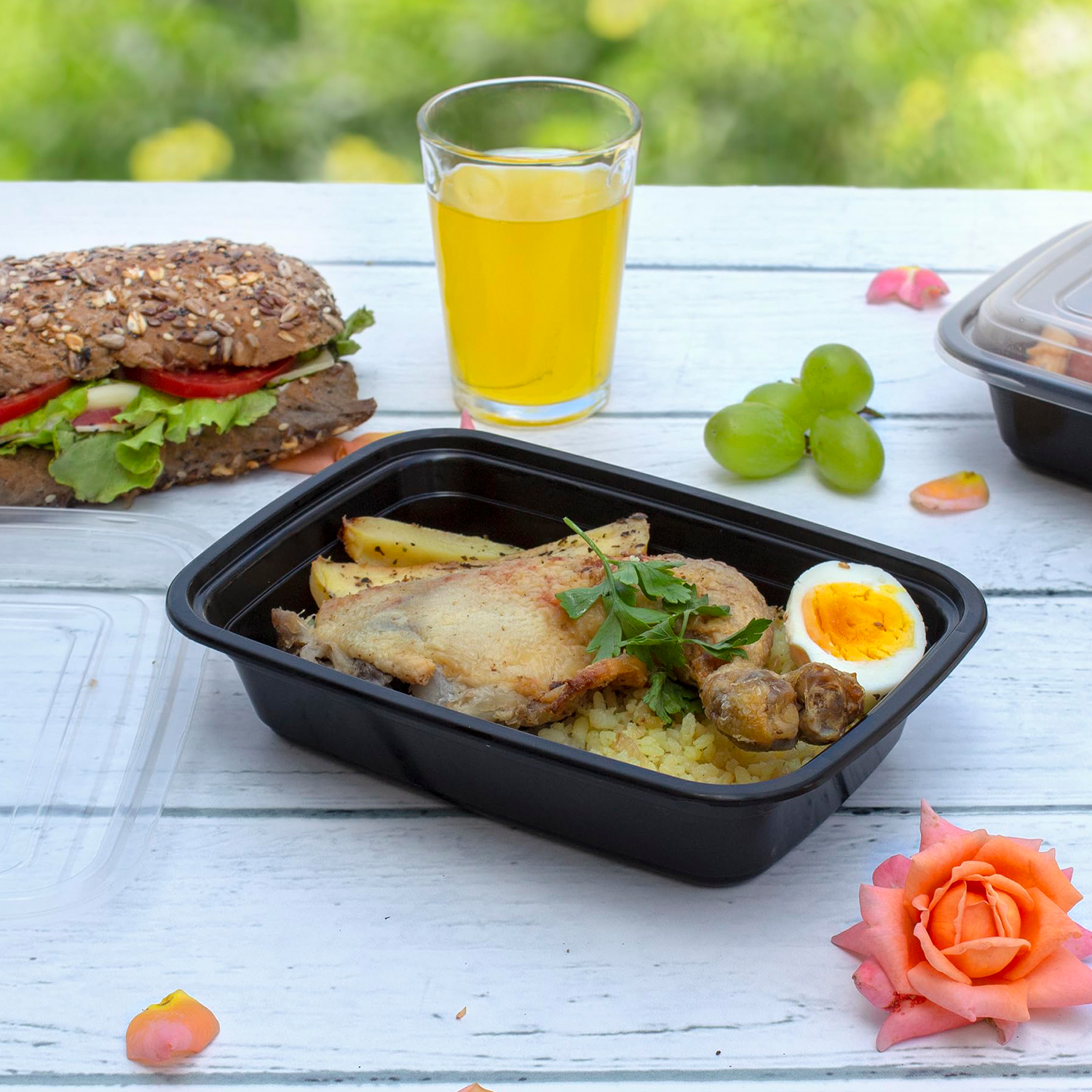 27oz Pack of 50 Food-Grade Black Bottom Meal Boxes - Image 4