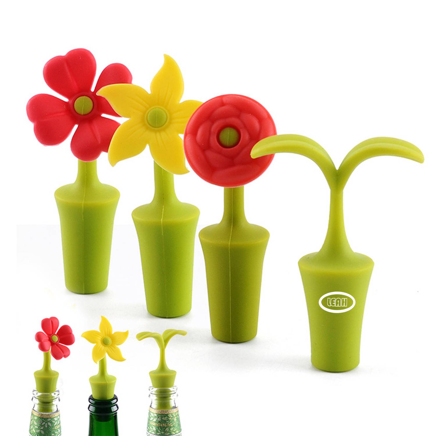 Floral Silicone Wine Corks