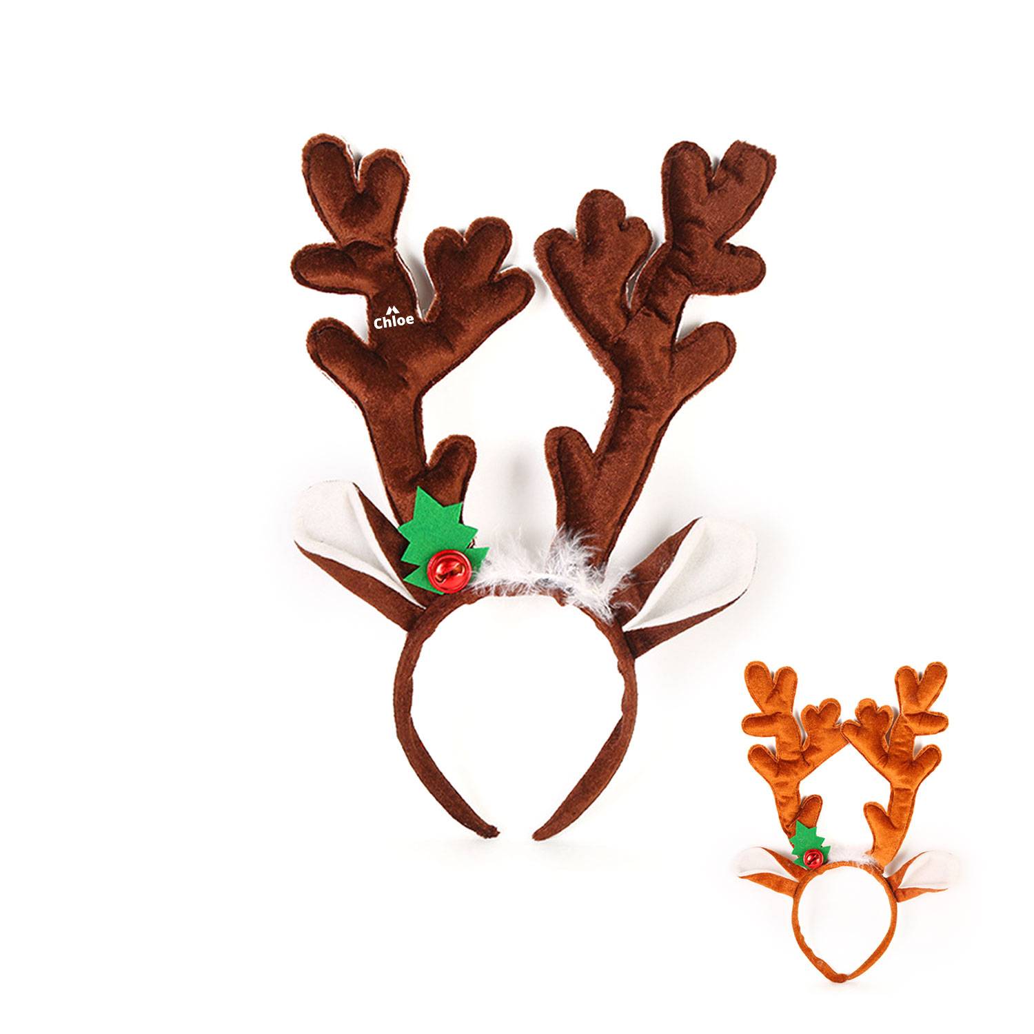 Christmas fabric antler headband