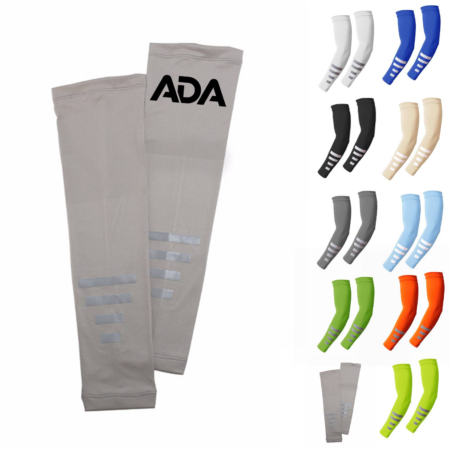 Reflective Strap Sun Protection Compression Arm Sleeves