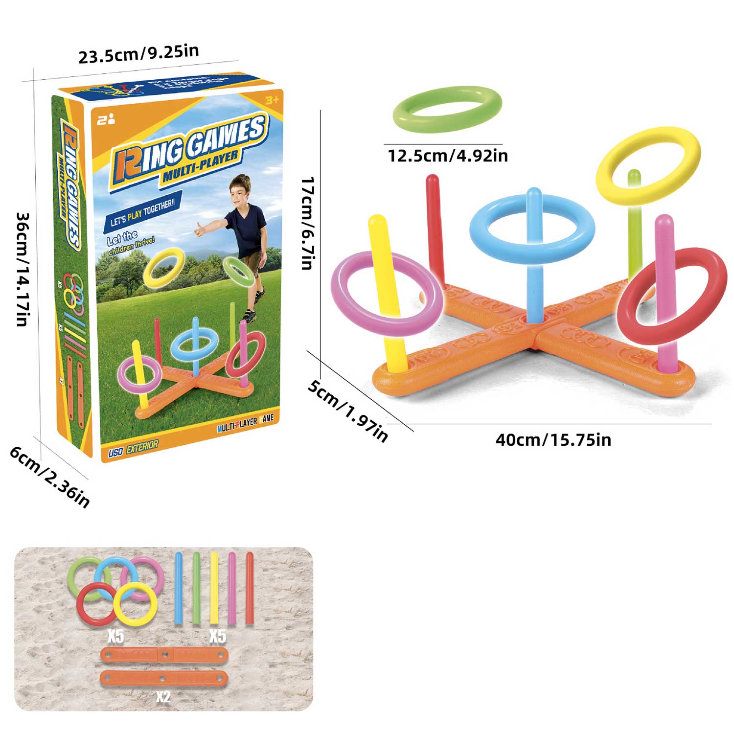 Outdoor Kids' Toy Beach & Lawn Ring Toss Game - Image 4