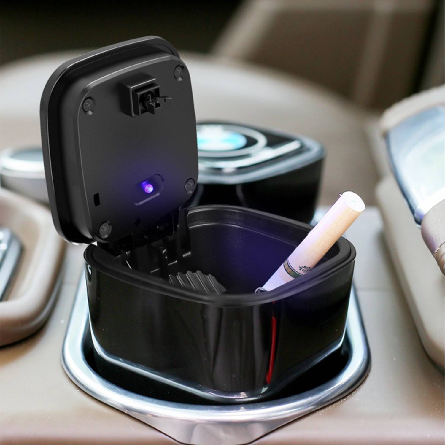 Premium Car Ashtray W/ Lid And Led Light - Image 5