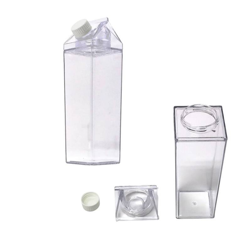 17 Oz Clear Square Plastic Milk Box