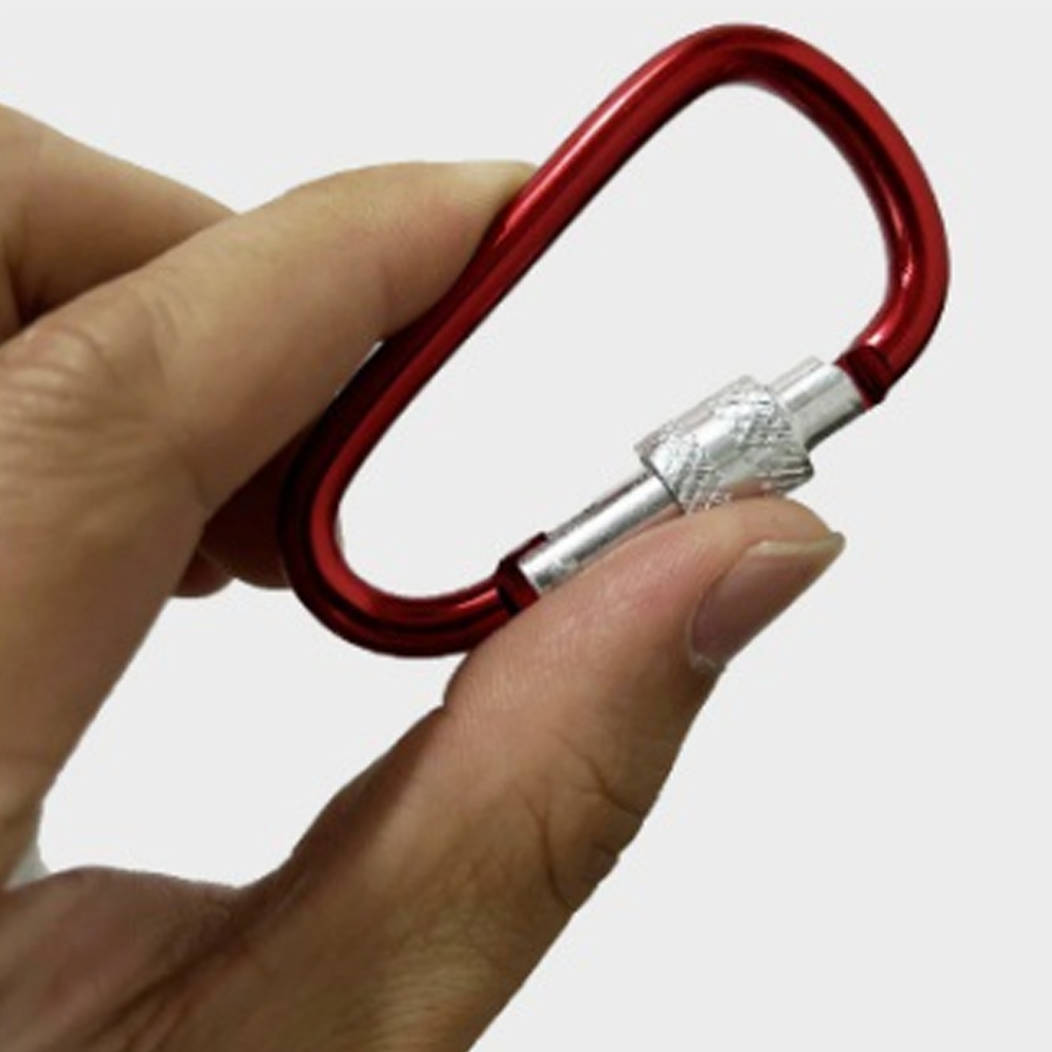 Aluminum D Shape Carabiner w/ Screw Lock - Image 3