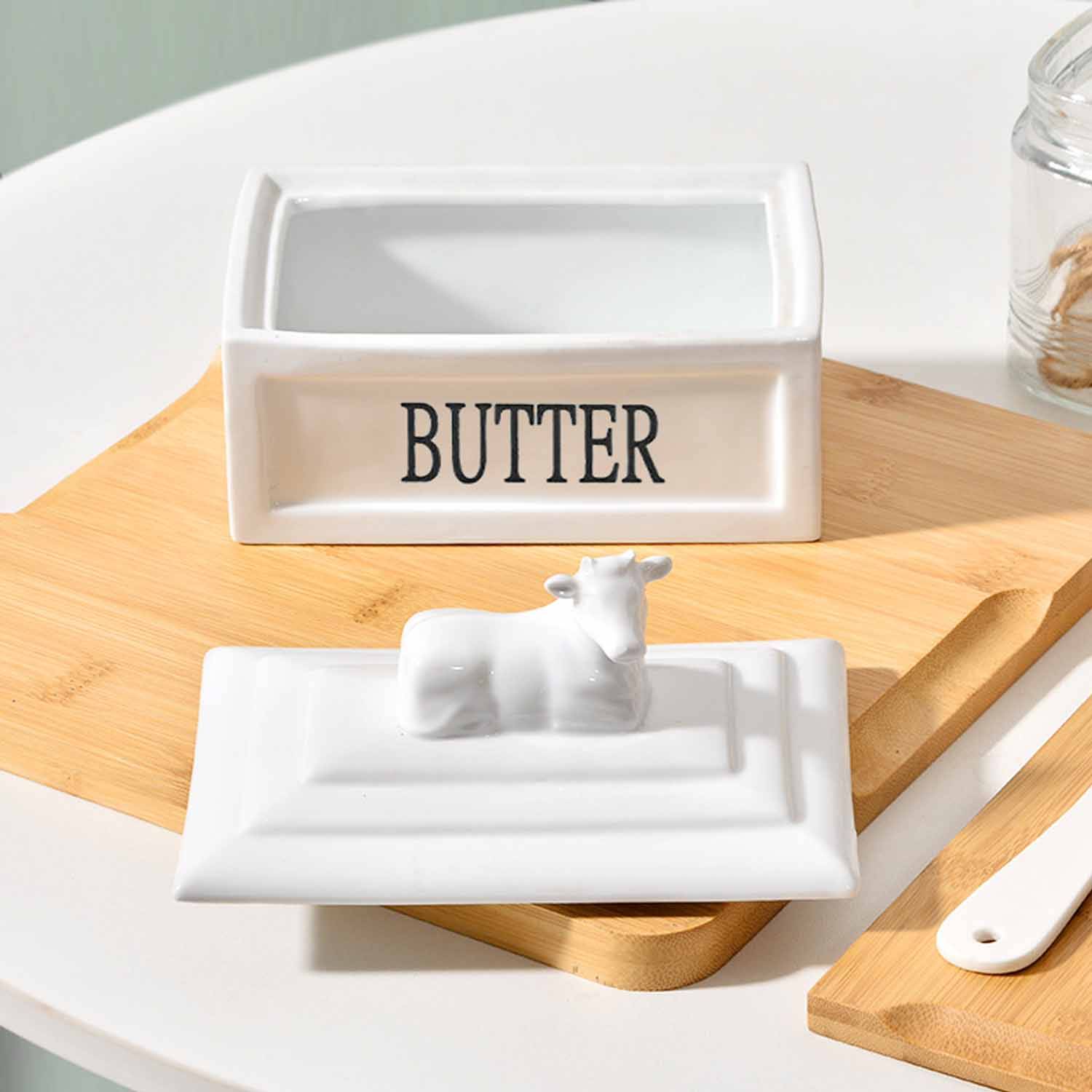 6OZ Ceramic butter cup with lid cheese sealed box - Image 5