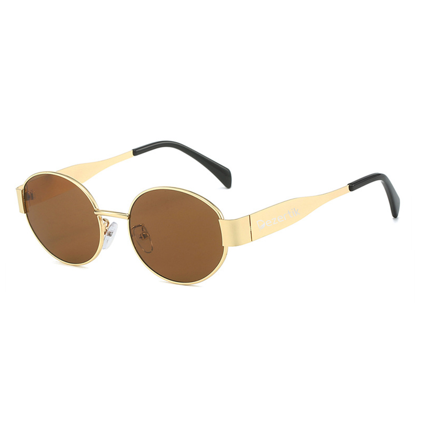 Oval-Shaped Stylish Metal Sunglasses - Image 4