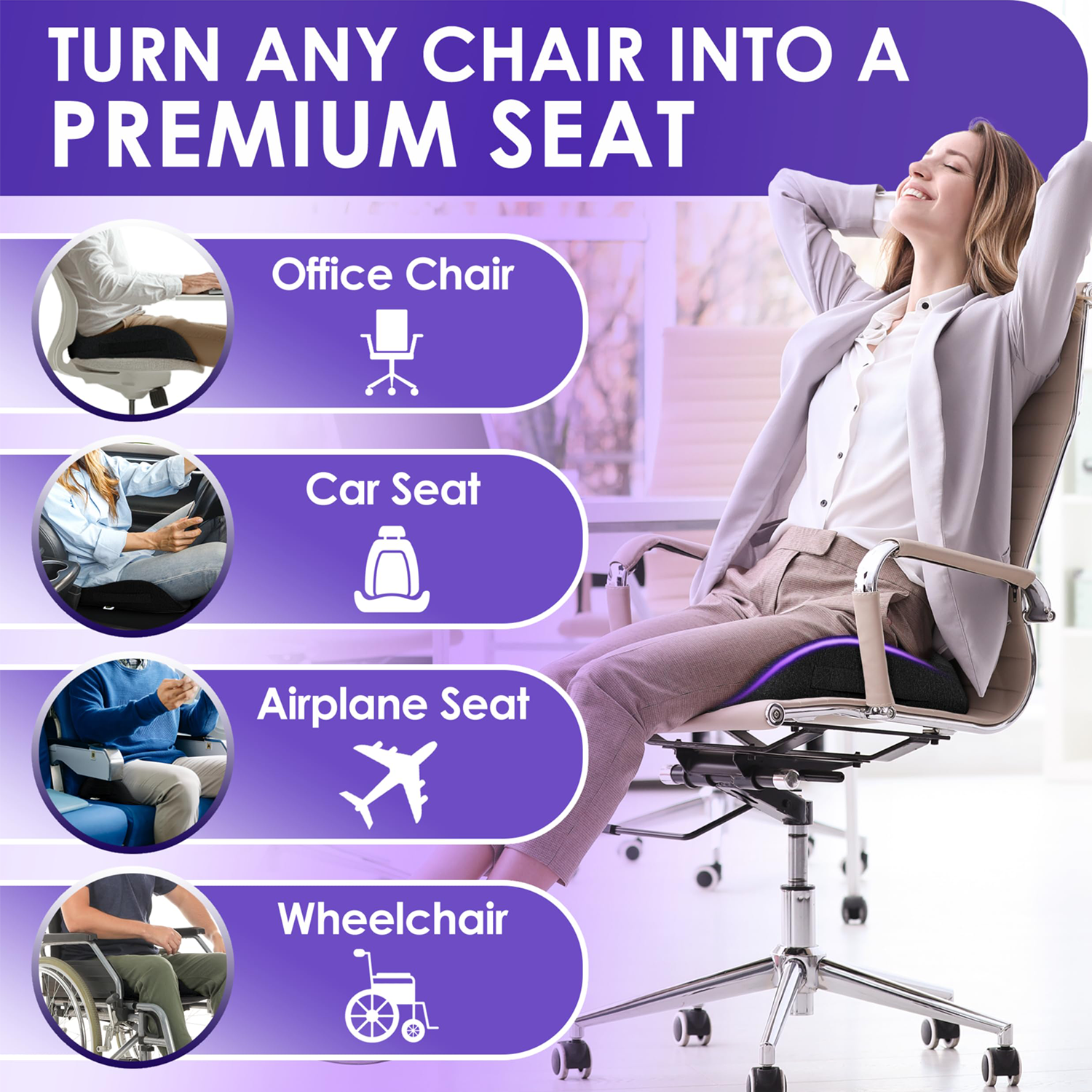 Memory Foam Cushion for Back Pain Relief - Image 5