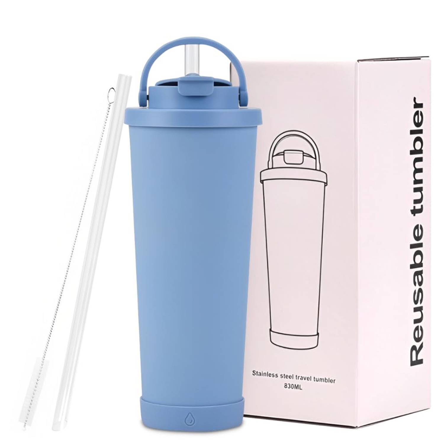 Insulated Tumbler with Lid and Straw - Image 4