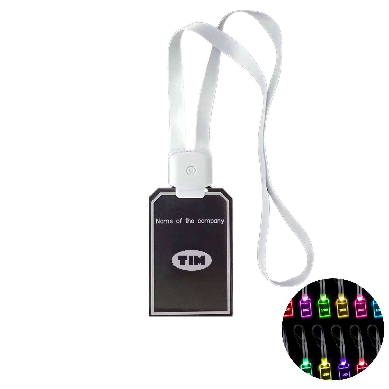 Custom Logo Light-Up Acrylic Glow Pendant Necklace Lanyard
