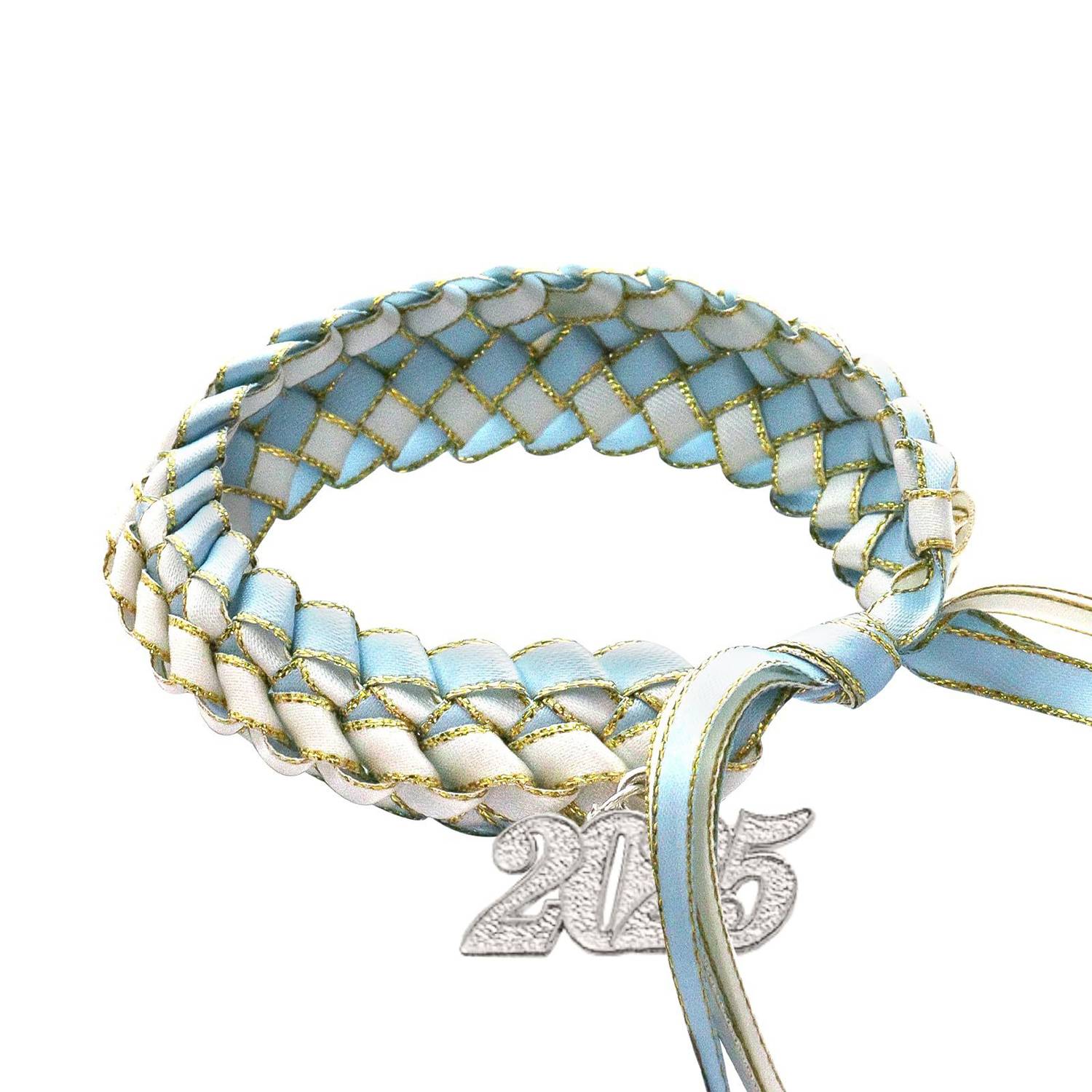 2025 Handwoven Two-Tone Satin Ribbon Graduation Bracelet