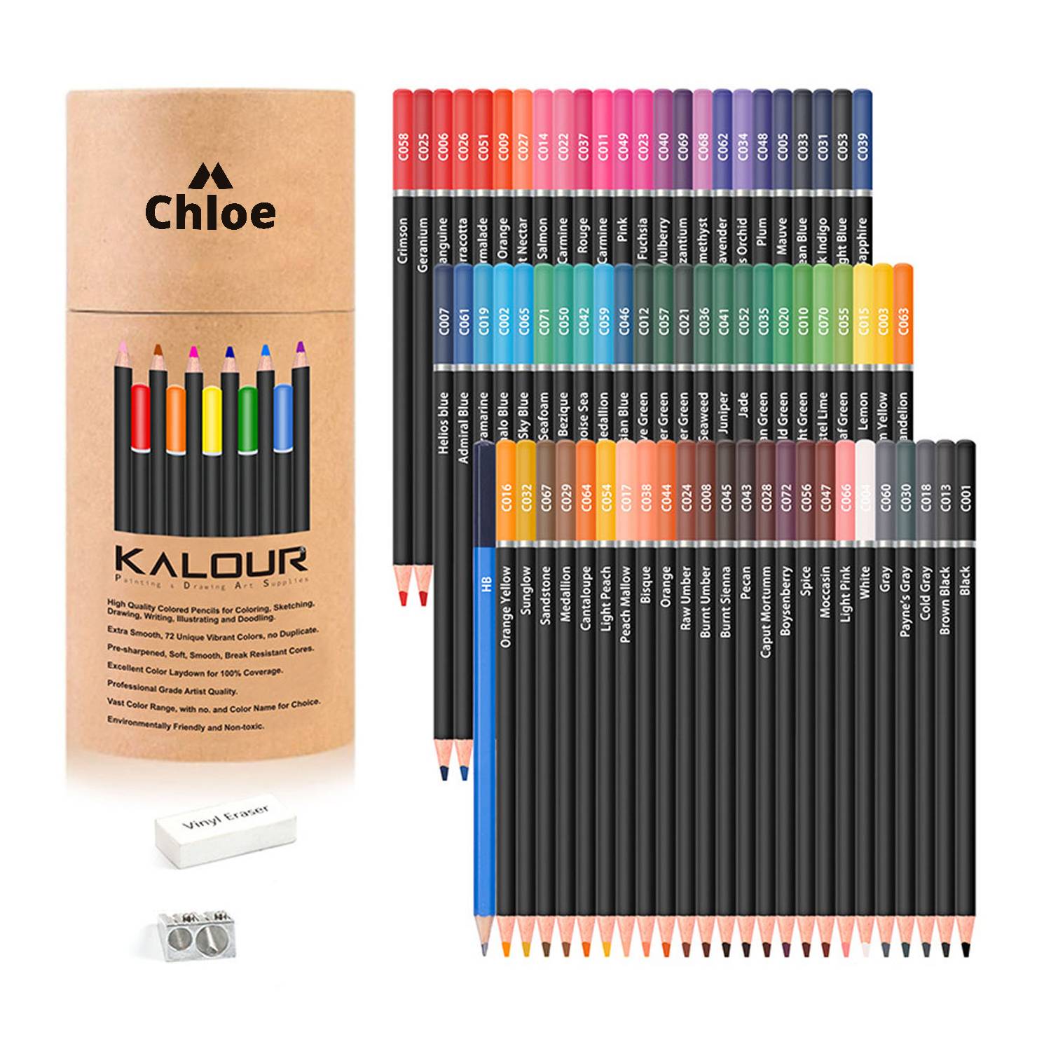 72-Color Colored Pencils for Adult Coloring Books
