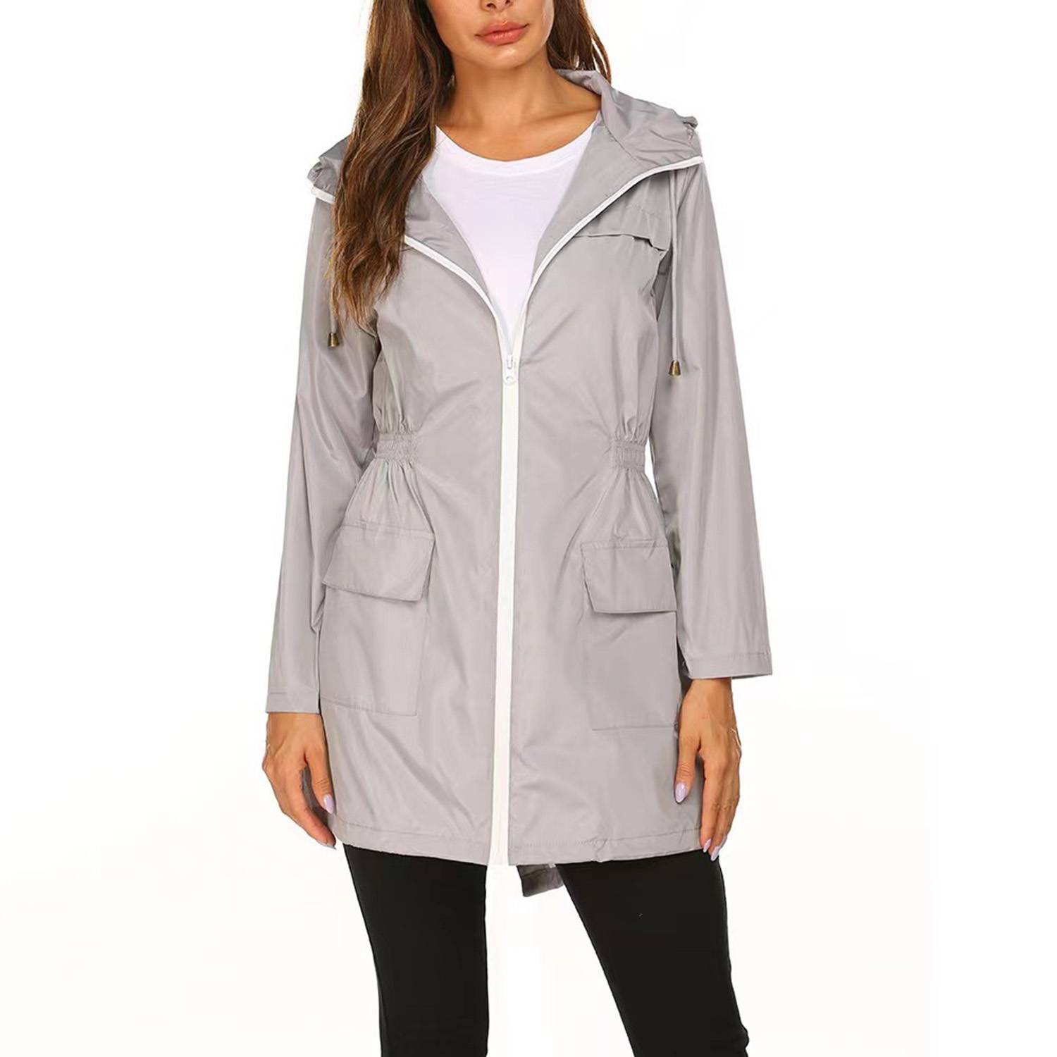 Women Waterproof Windbreaker Jacket w/ Hood - Image 6