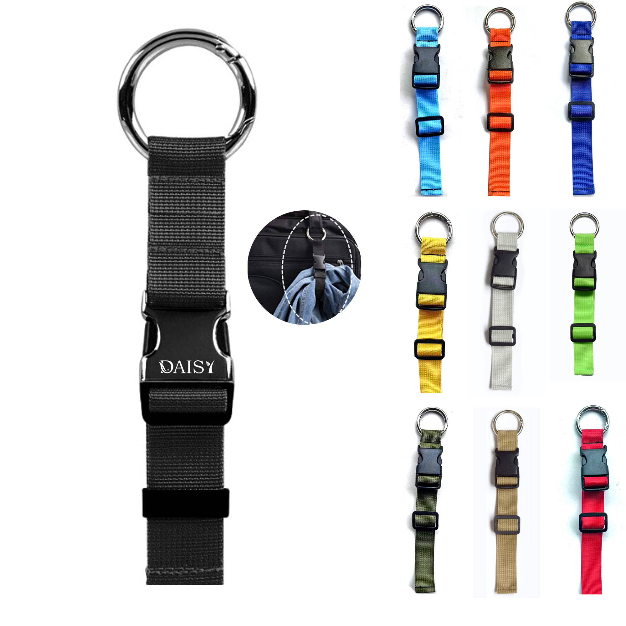 Adjustable Hands-Free Nylon Luggage Strap with Buckle Clip