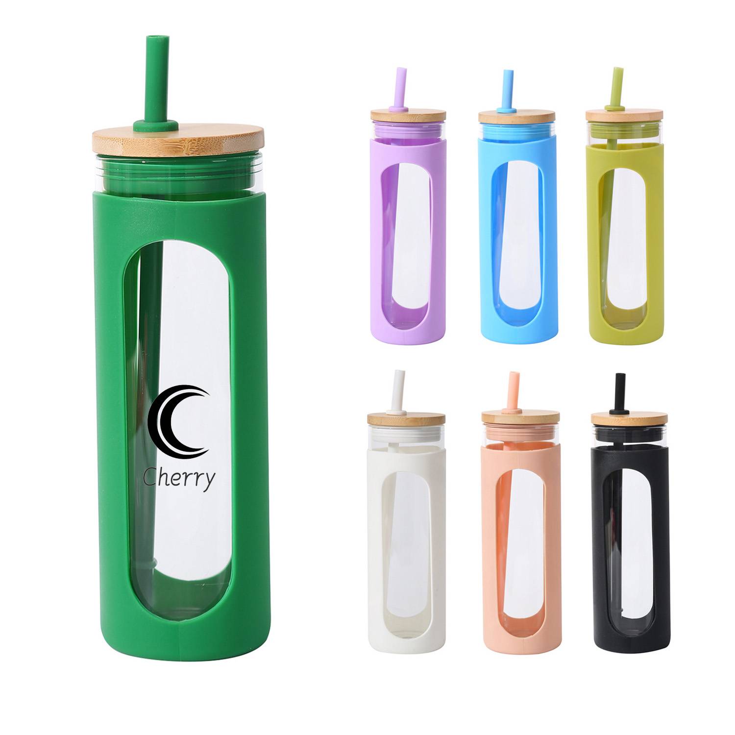 20Oz Glass Water Tumble With Straw And Lid