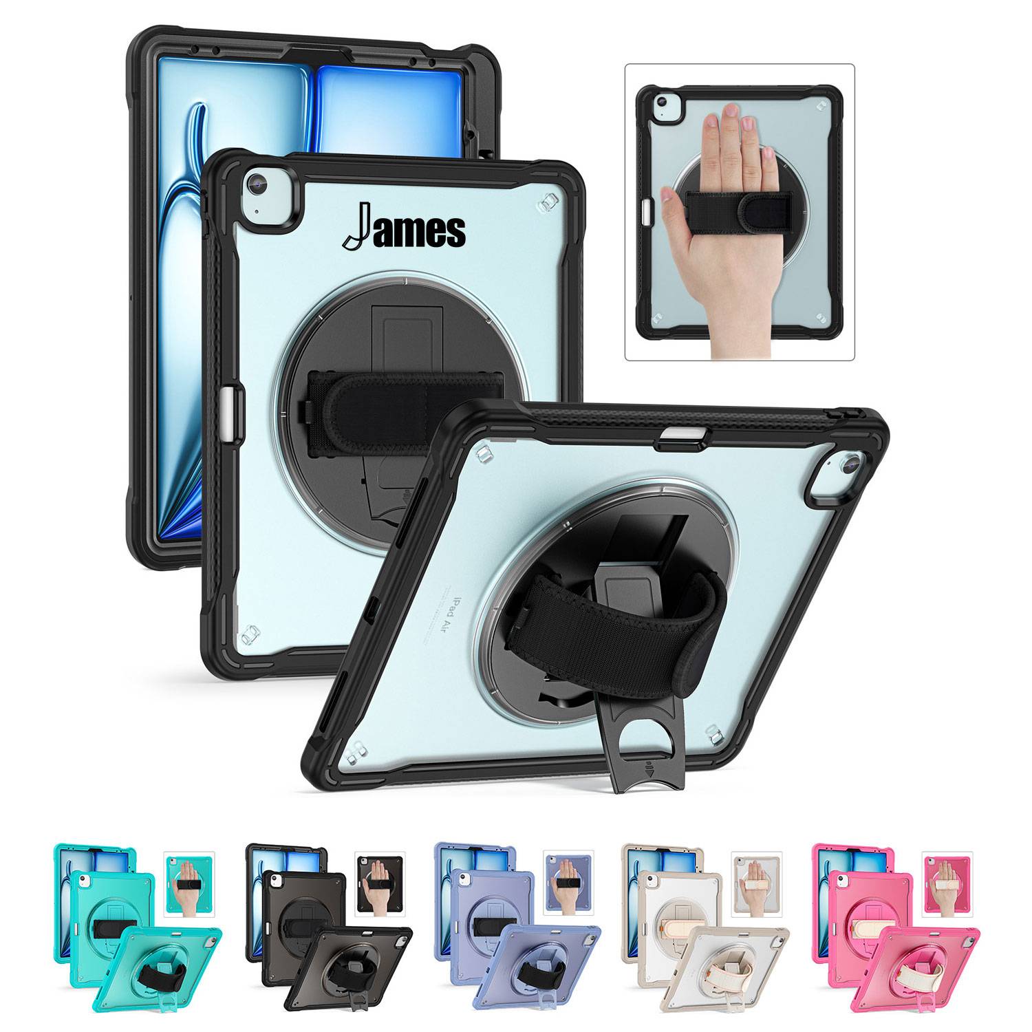 Pad tablet case w/ rotating hand strap