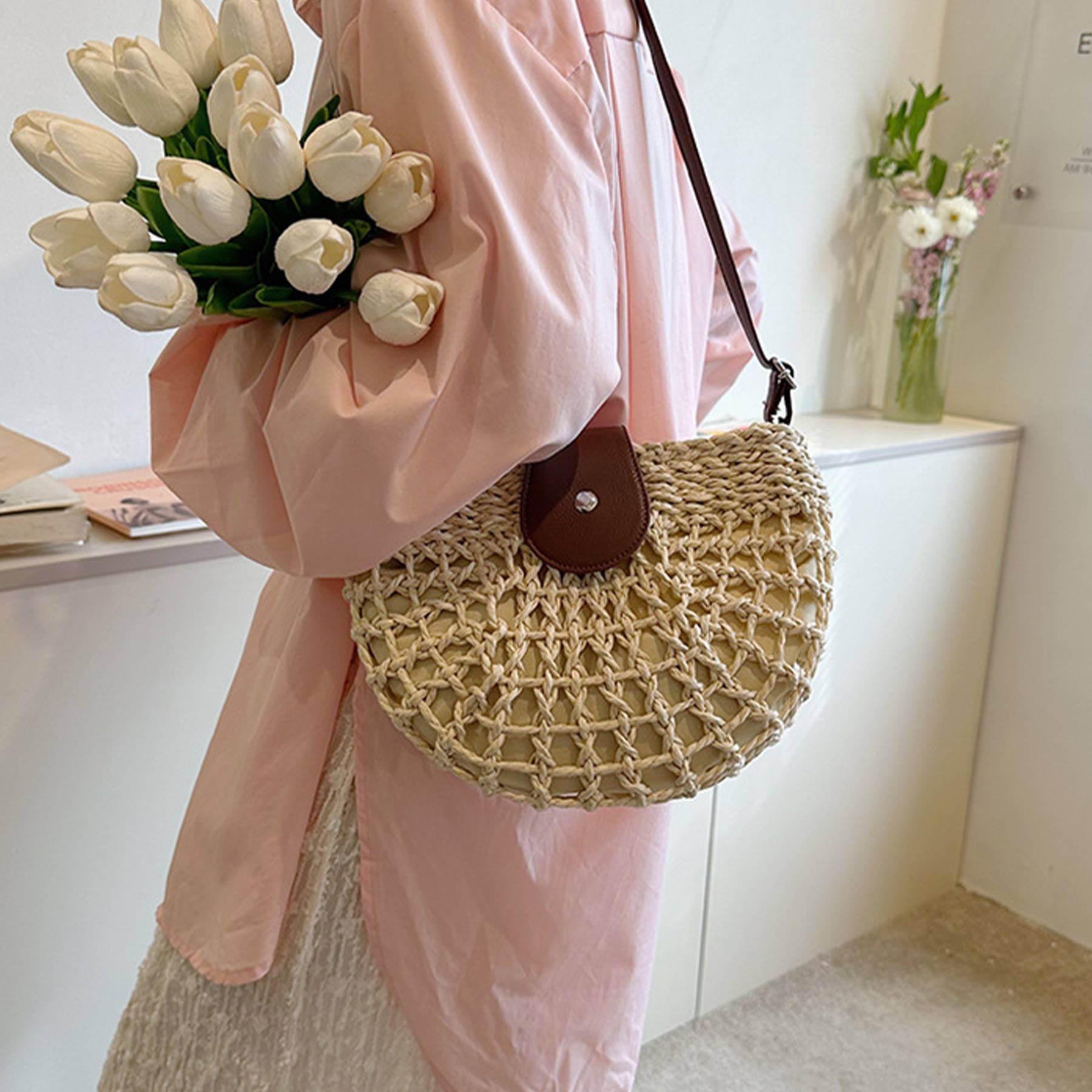 Jute Summer minimalist straw cross-body bag - Image 6