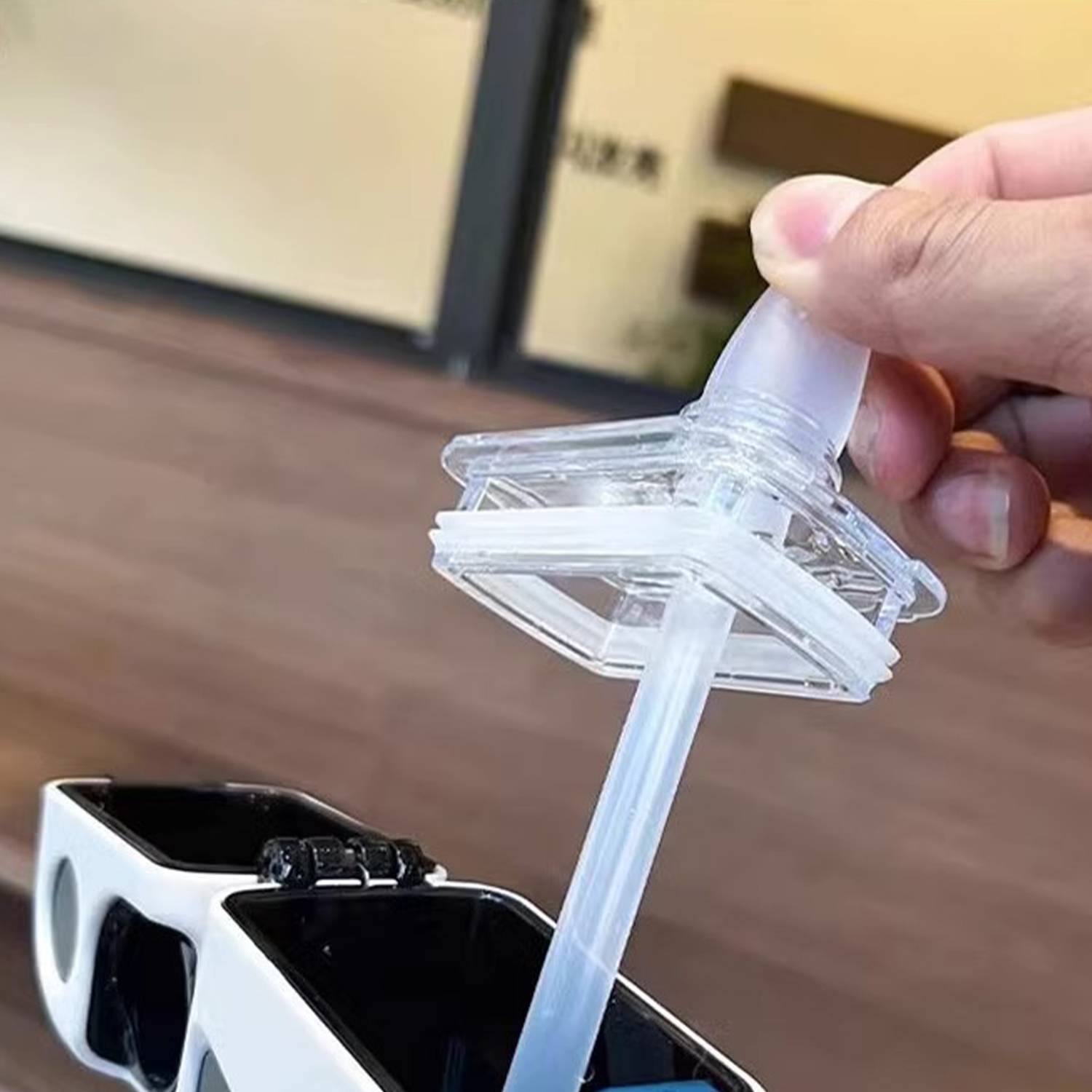 12oz Square Water Bottle w/ Straw - Image 4