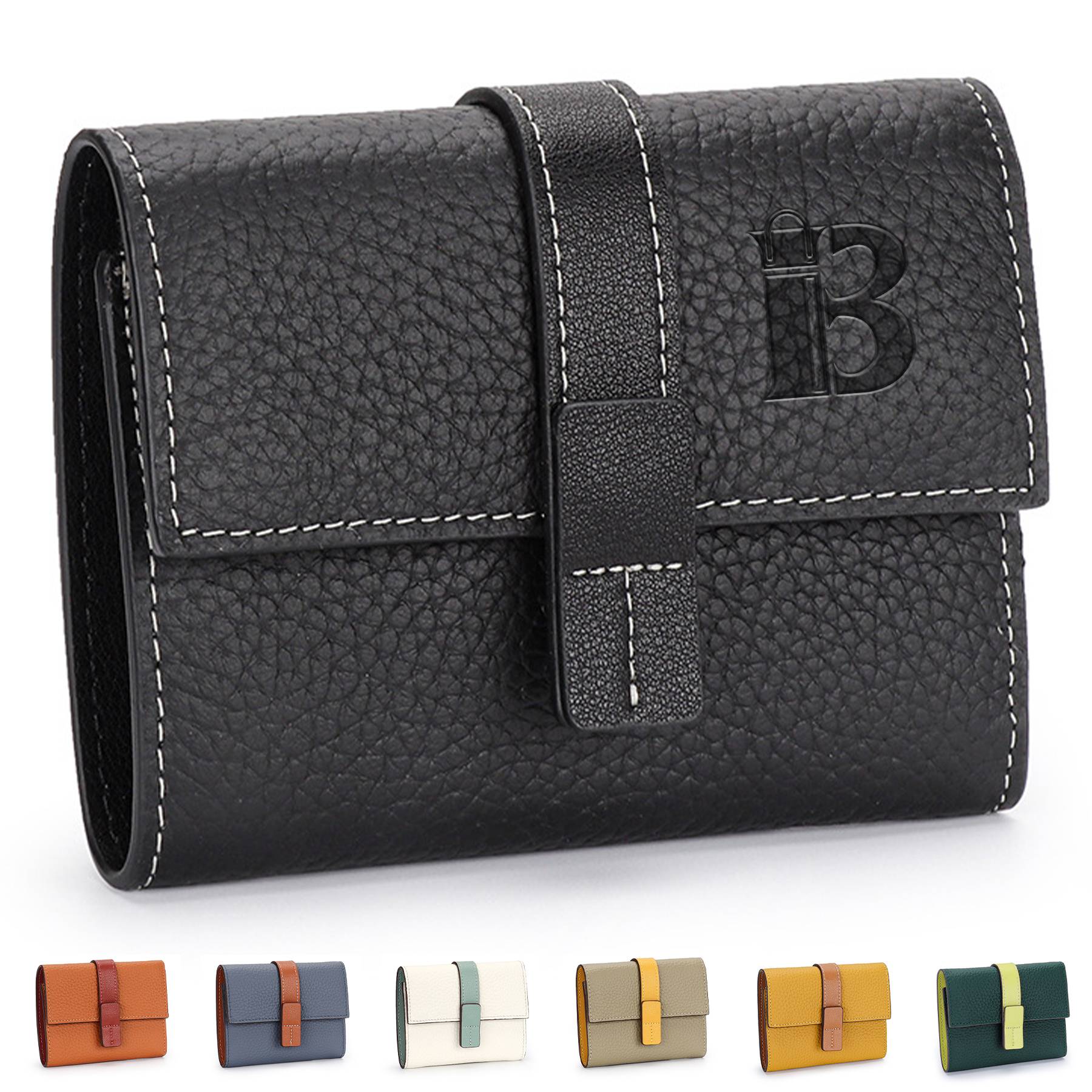 Genuine Leather Multifunctional handheld short wallet