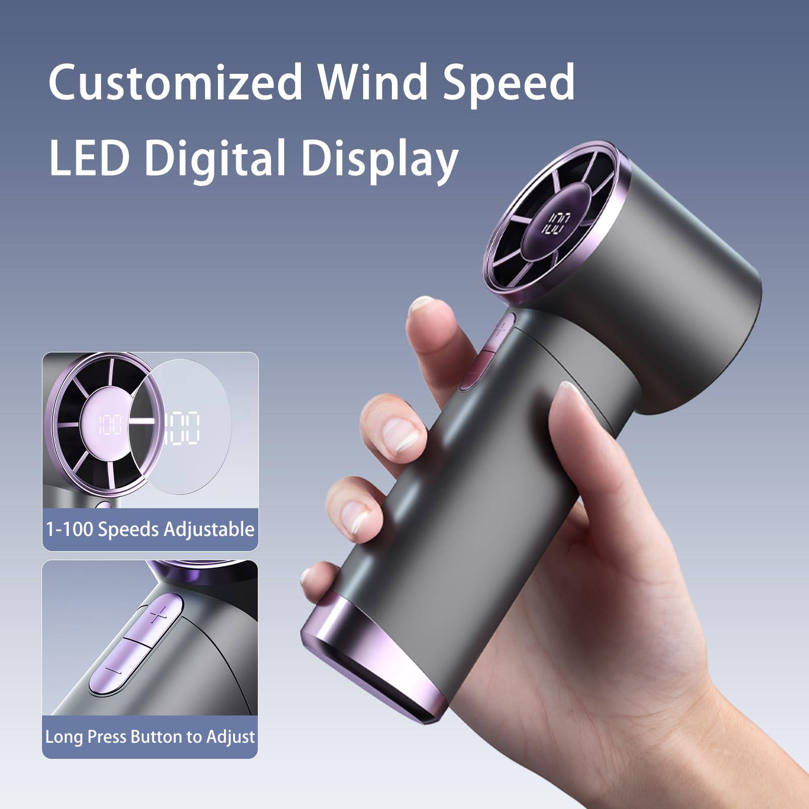 USB Charging High-Speed Handheld Mini Portable Fan - Image 3