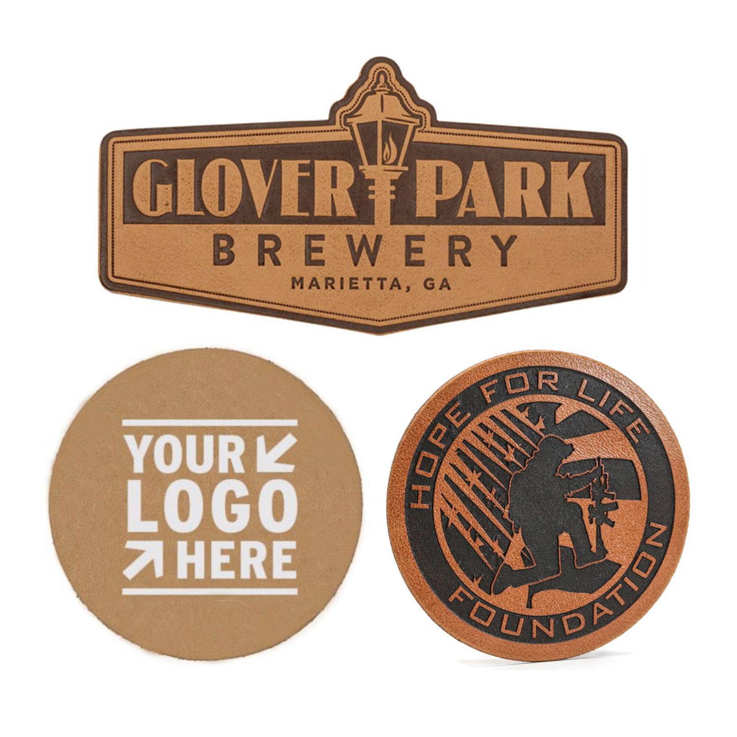 Faux Leather Patches Custom Shape