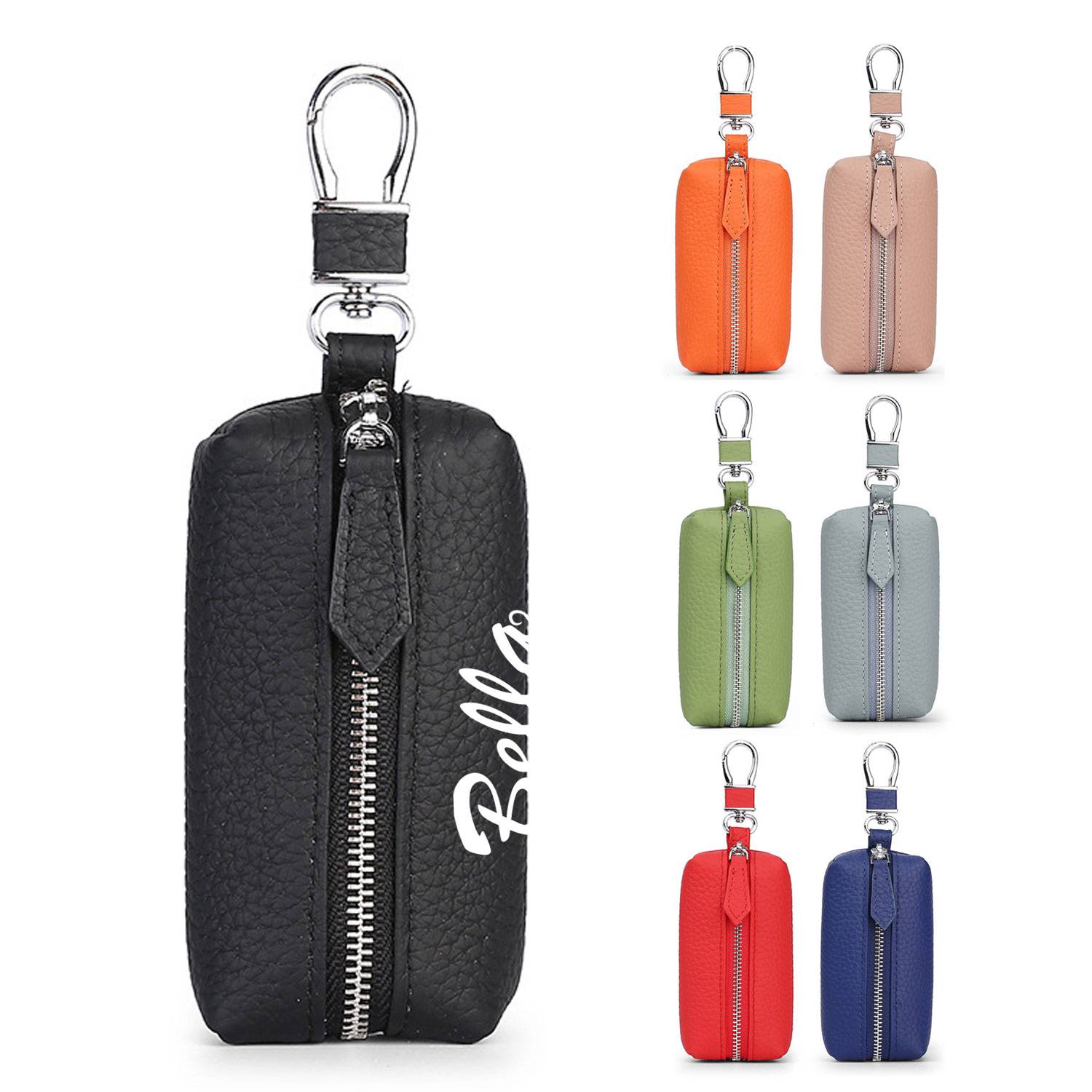 Genuine Leather Car Key Holder with Clip