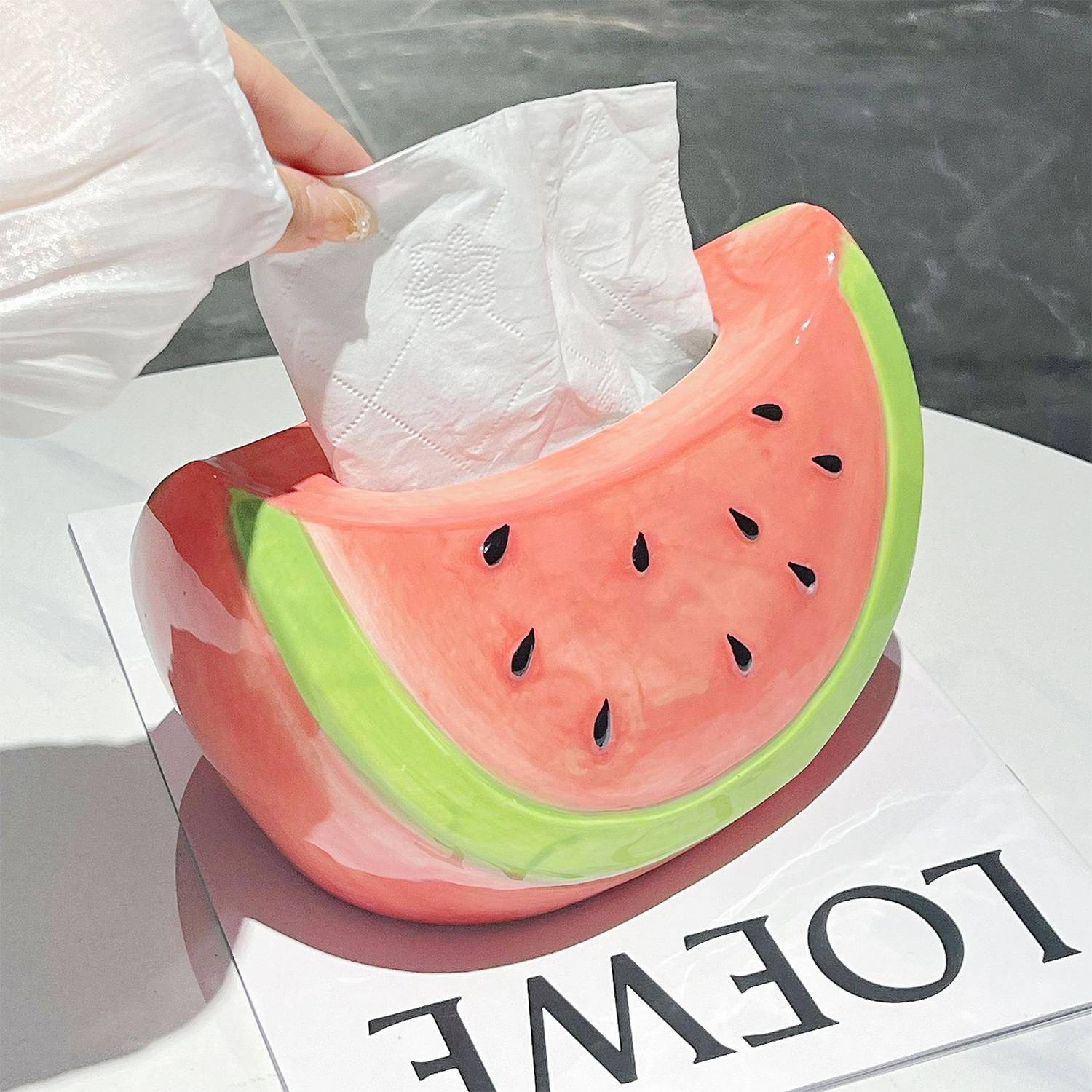 Watermelon Ceramic Tissue Box - Image 3
