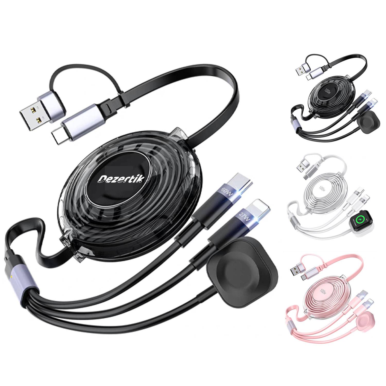 100W Multi-Device Fast Charging Cable for Smartphones