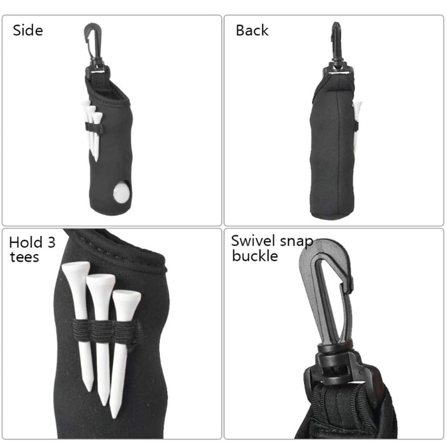 Portable Storage Bag With Golf Ball 3 Tees - Image 3