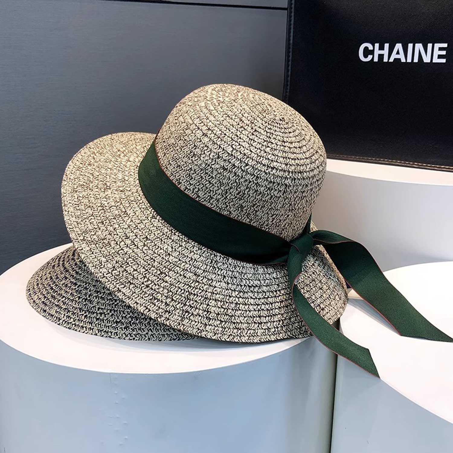 Woven Wide Brim Boho Ribbon Sun Hat - Image 5