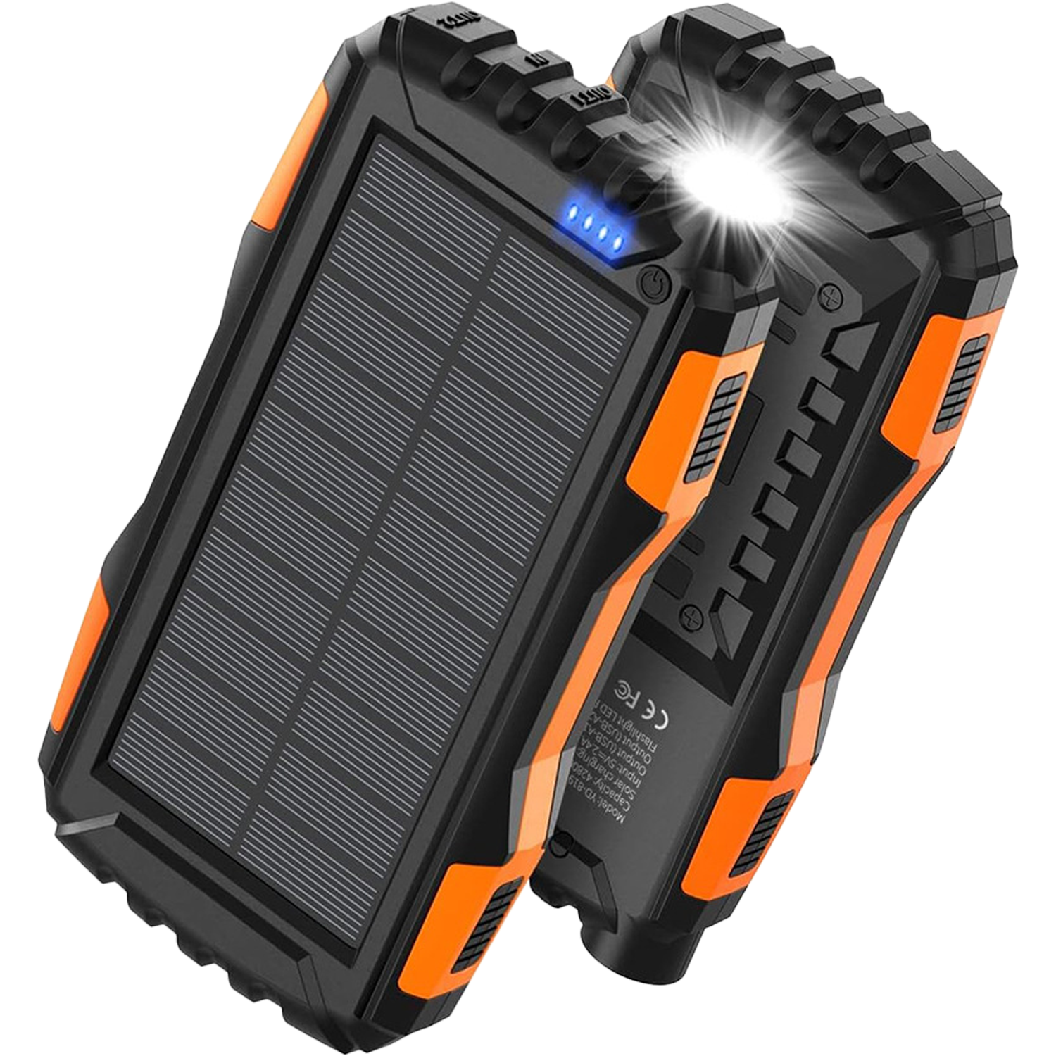 20000mAh LED Flashlight Fast Charging Solar Power Bank - Image 5