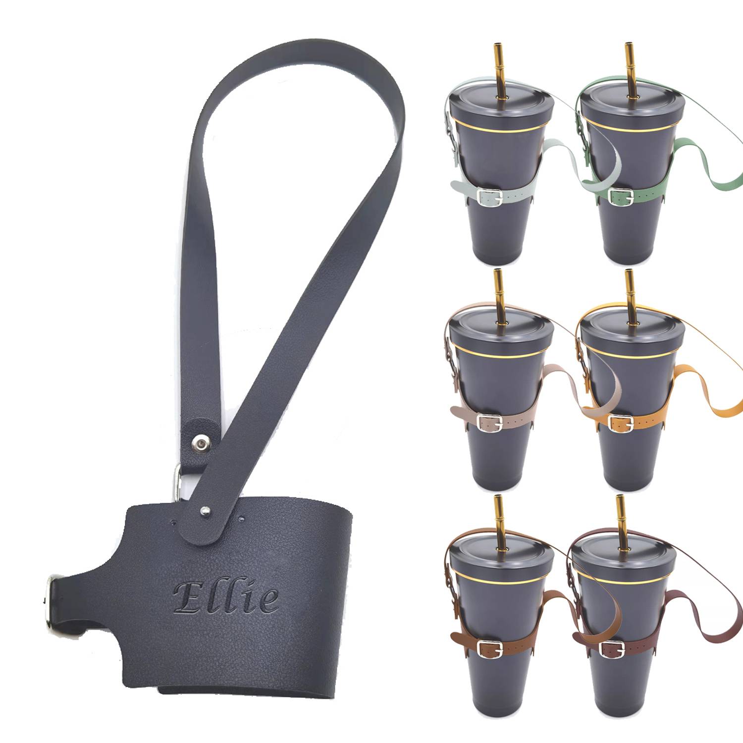 Drink Cup Holder with Adjustable Shoulder Strap