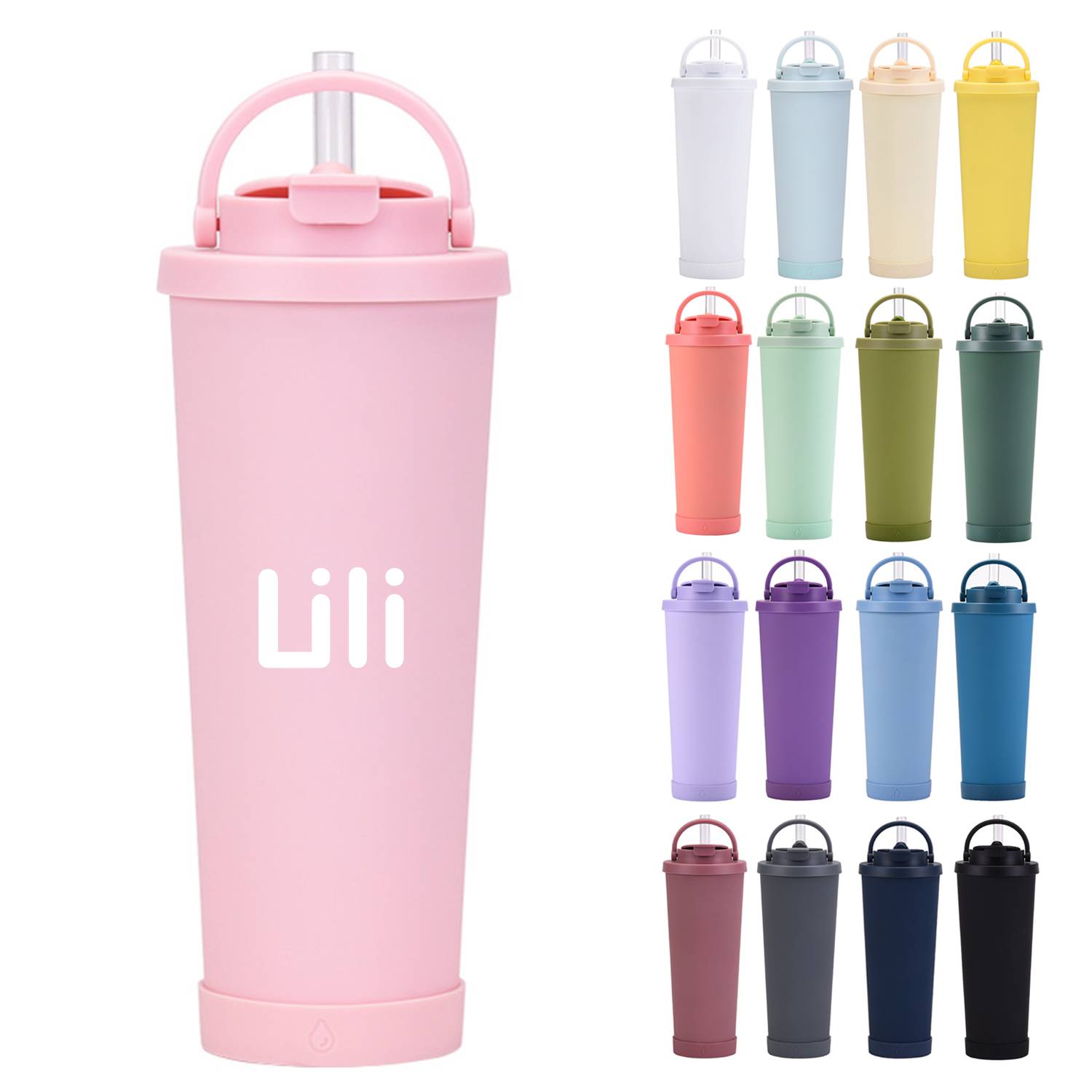 Insulated Tumbler with Lid and Straw