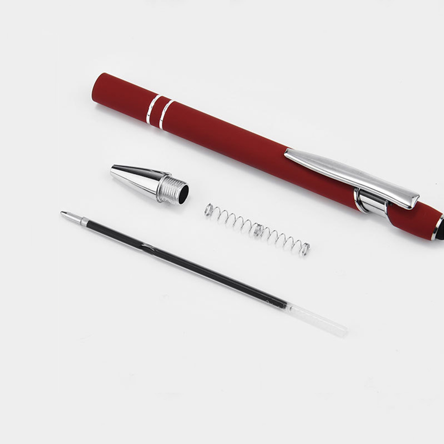 Retractable Aluminum Ballpoint Pen w/ Stylus - Image 6