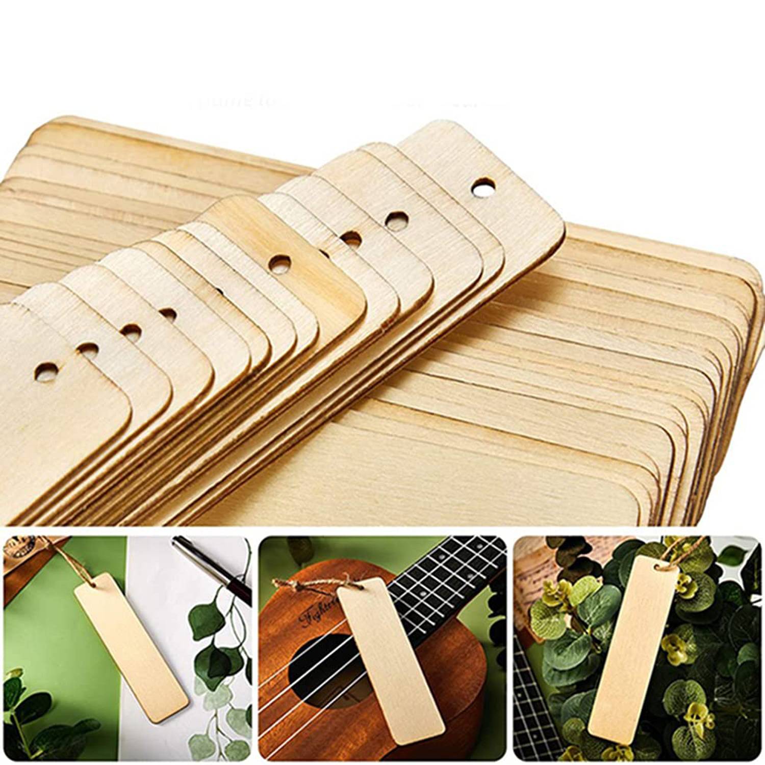 20pcs DIY Custom Wooden Blank Bookmark Decoration - Image 3