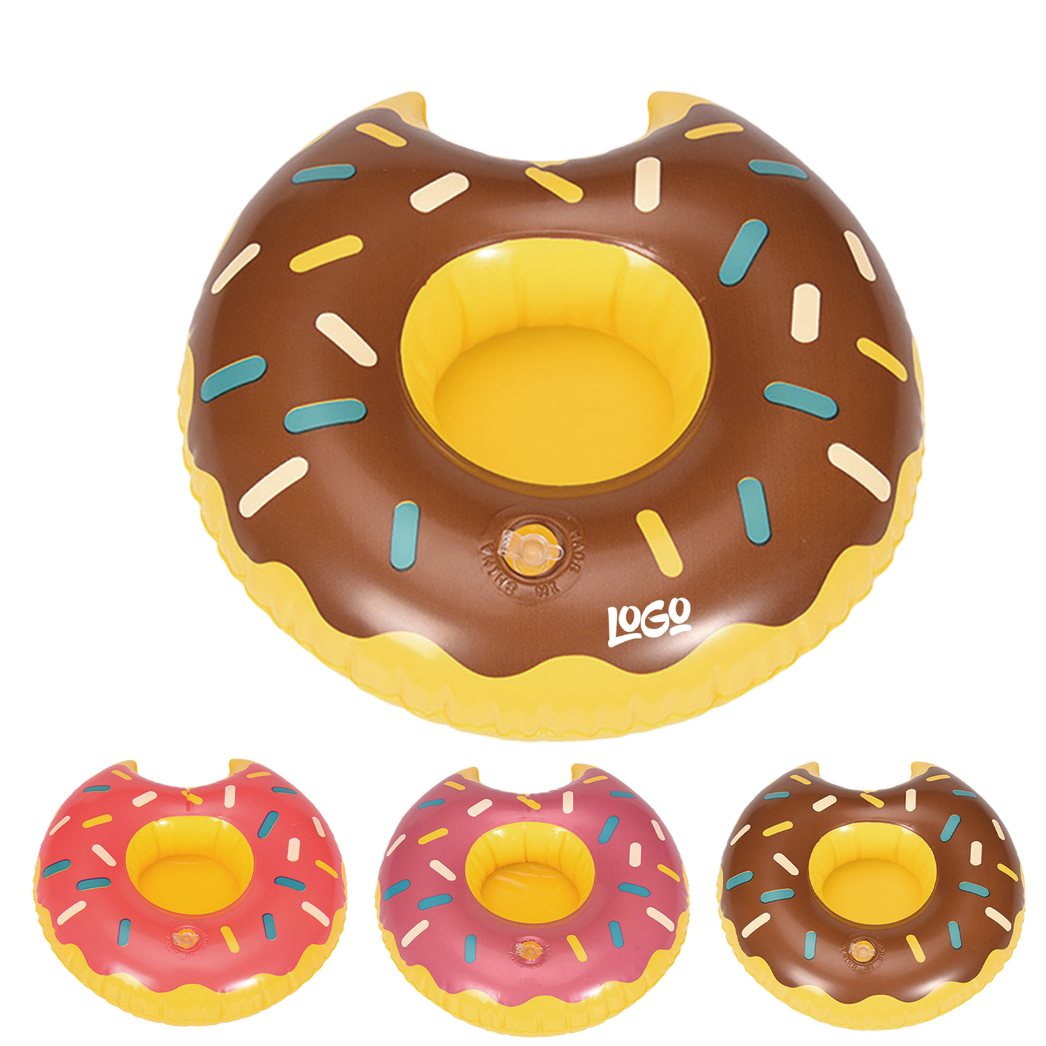 Donut-Shaped Inflatable Drink Holder for Pool